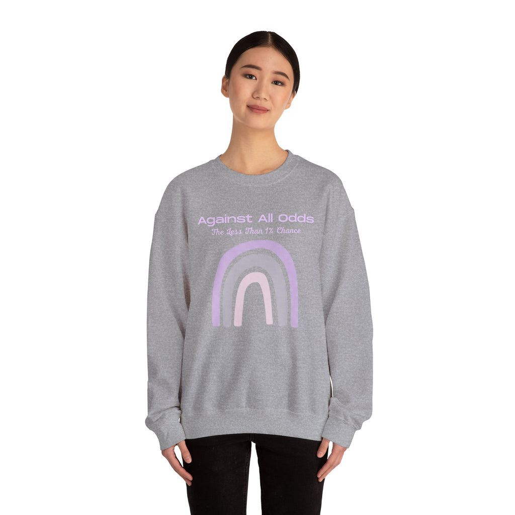 Crewneck Sweatshirt — Pastel Rainbow “Against All Odds” Inspirational Pullover