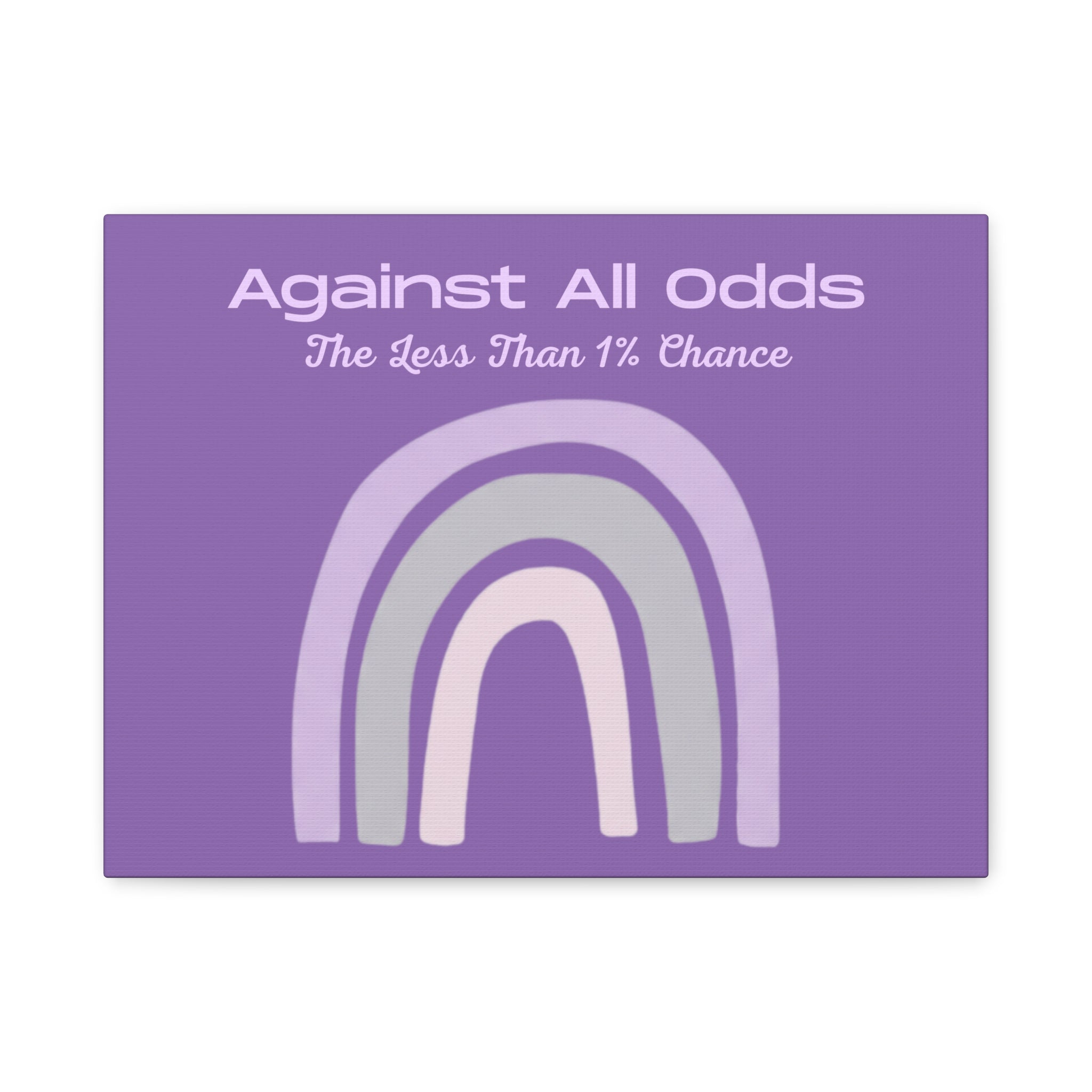 Against All Odds Purple Rainbow Canvas Wall Art — "The Less Than 1% Chance"