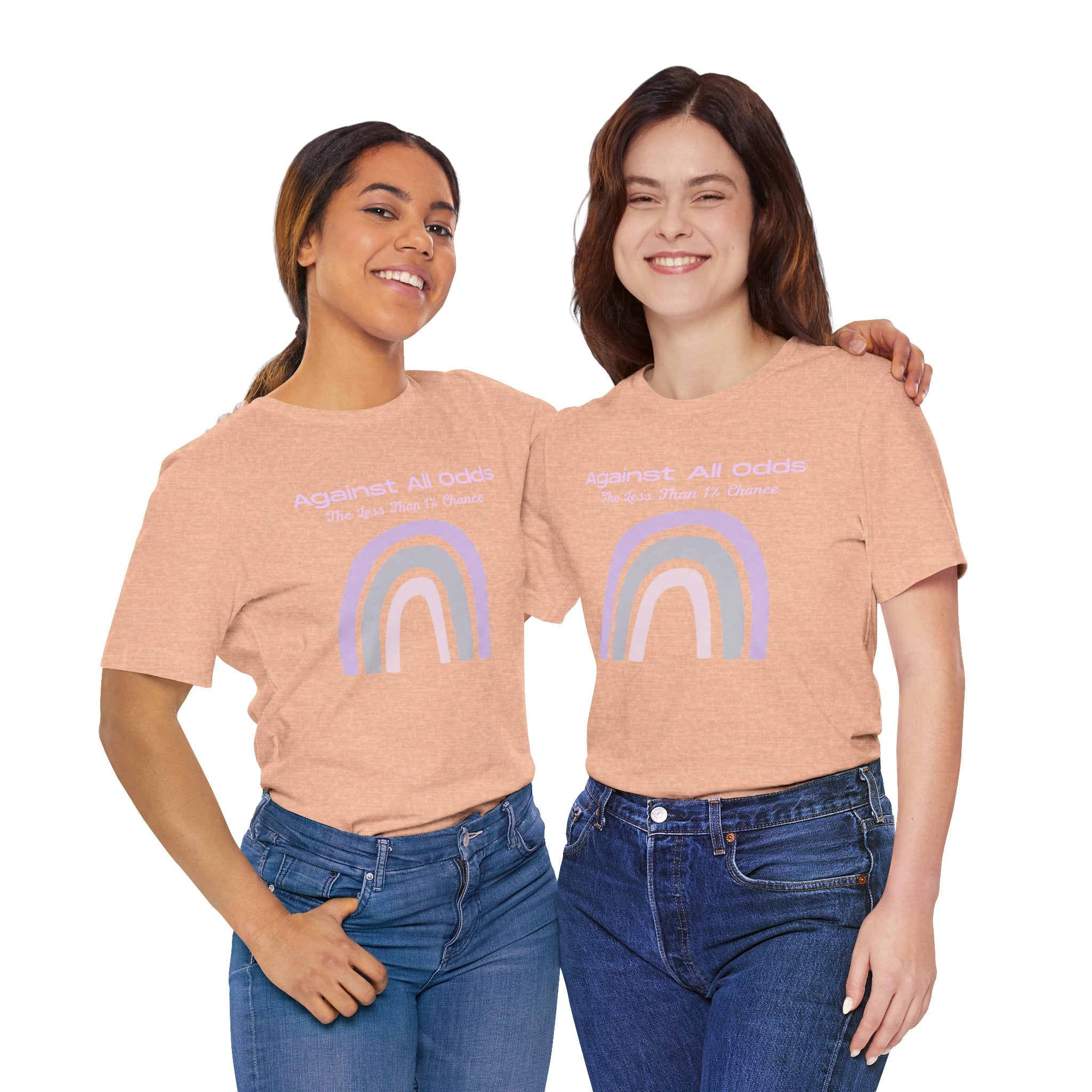 Against All Odds Rainbow Tee — Pastel Inspirational Graphic T-Shirt