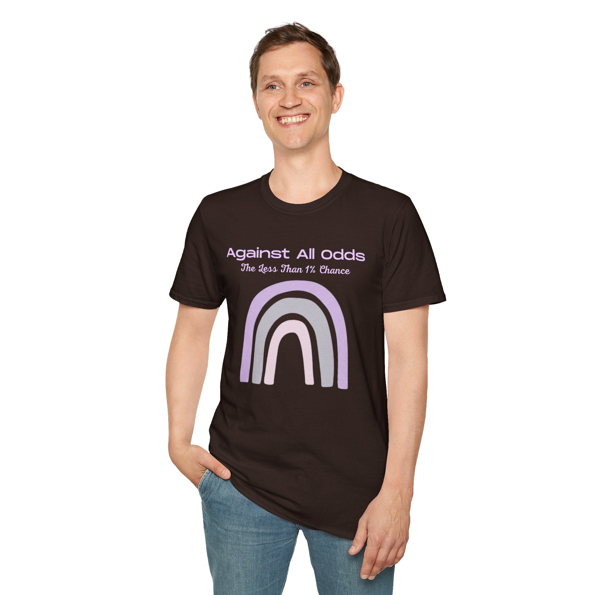 Against All Odds Rainbow T-Shirt — Pastel Inspirational Tee