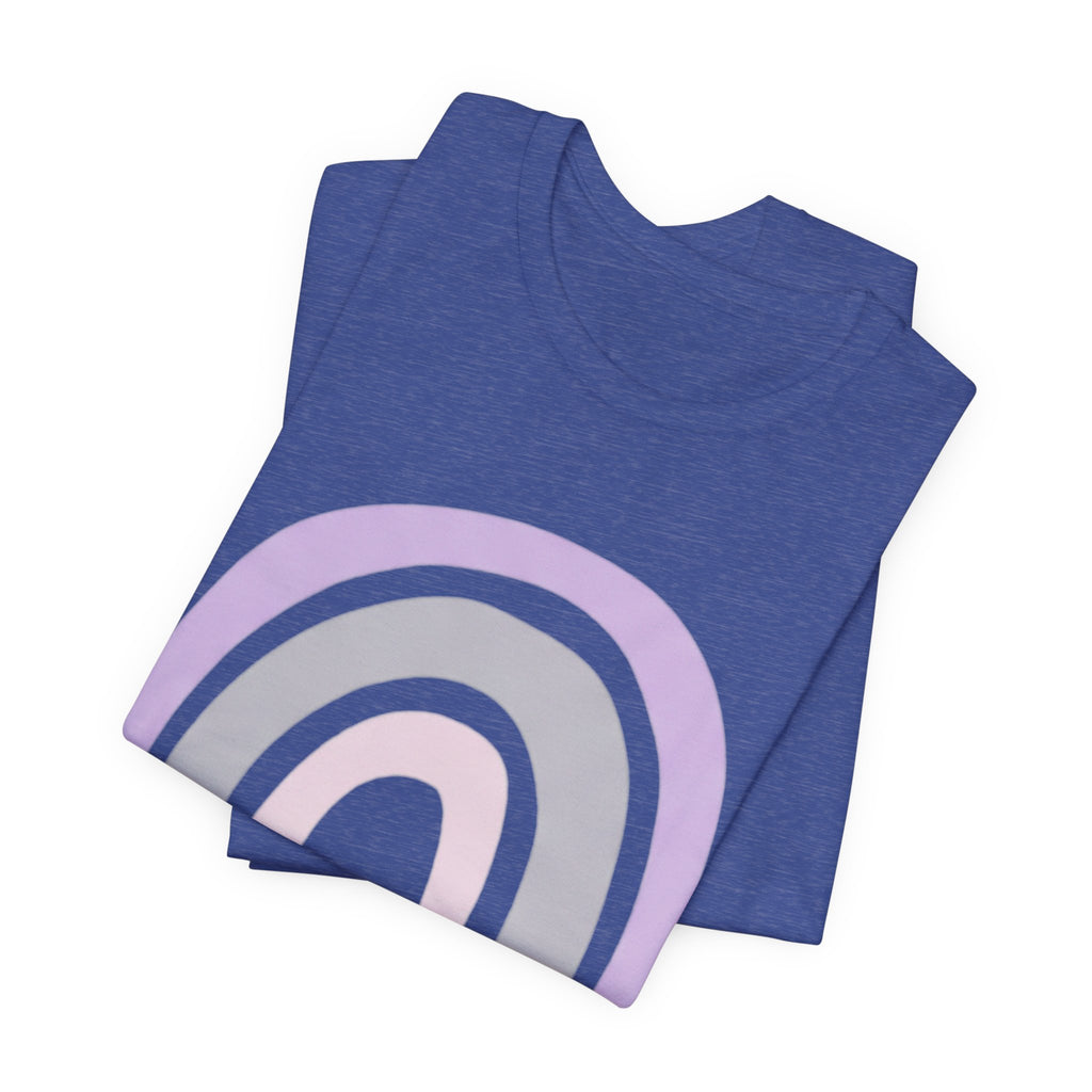 Pastel Rainbow Tee — Minimal Lavender & Blush Graphic T-Shirt
