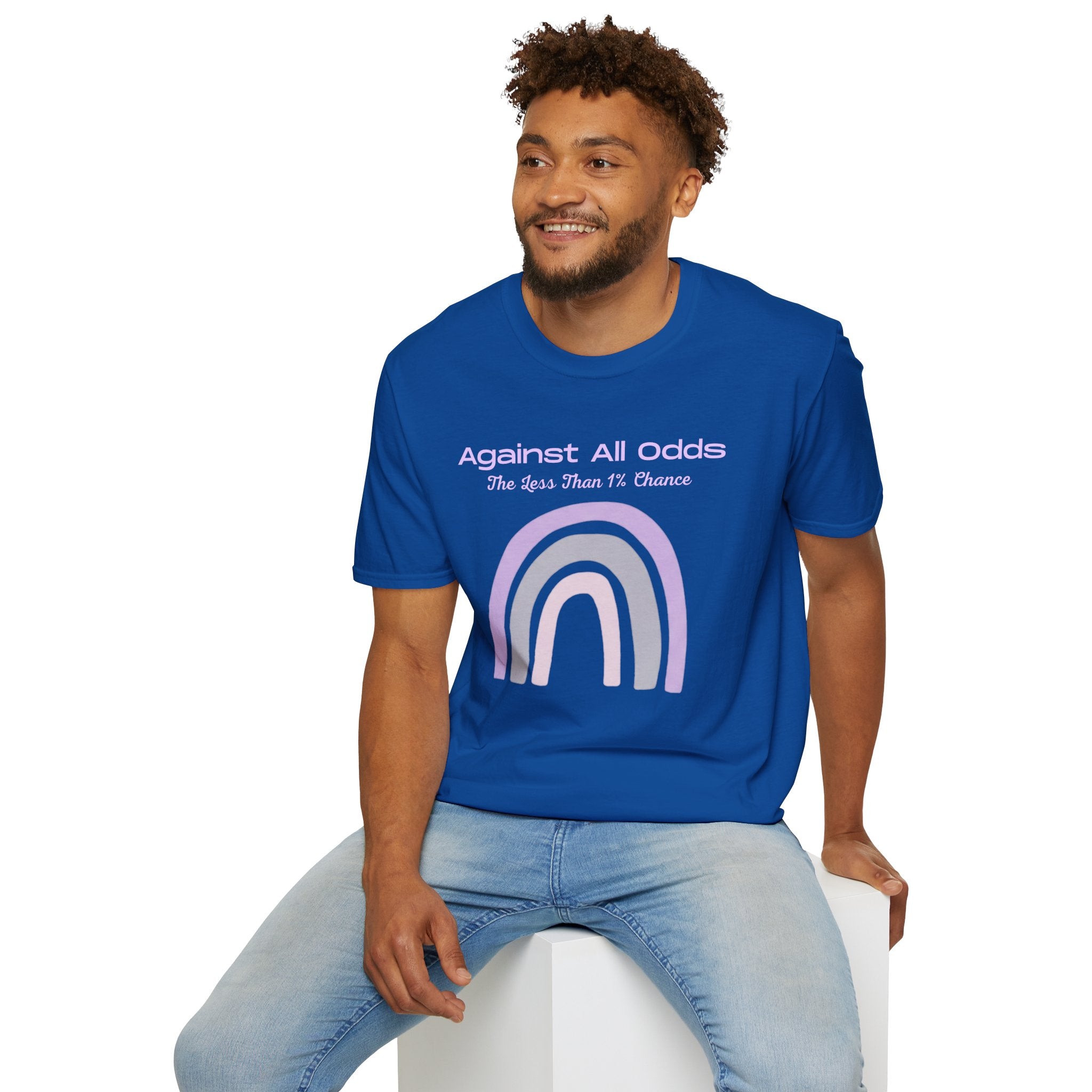 Against All Odds Rainbow T-Shirt — Pastel Inspirational Tee