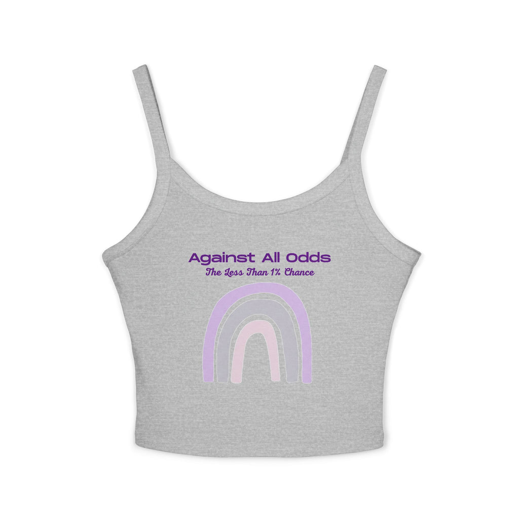 Against All Odds Rainbow Tank — Women's Inspirational Spaghetti Strap Crop Top