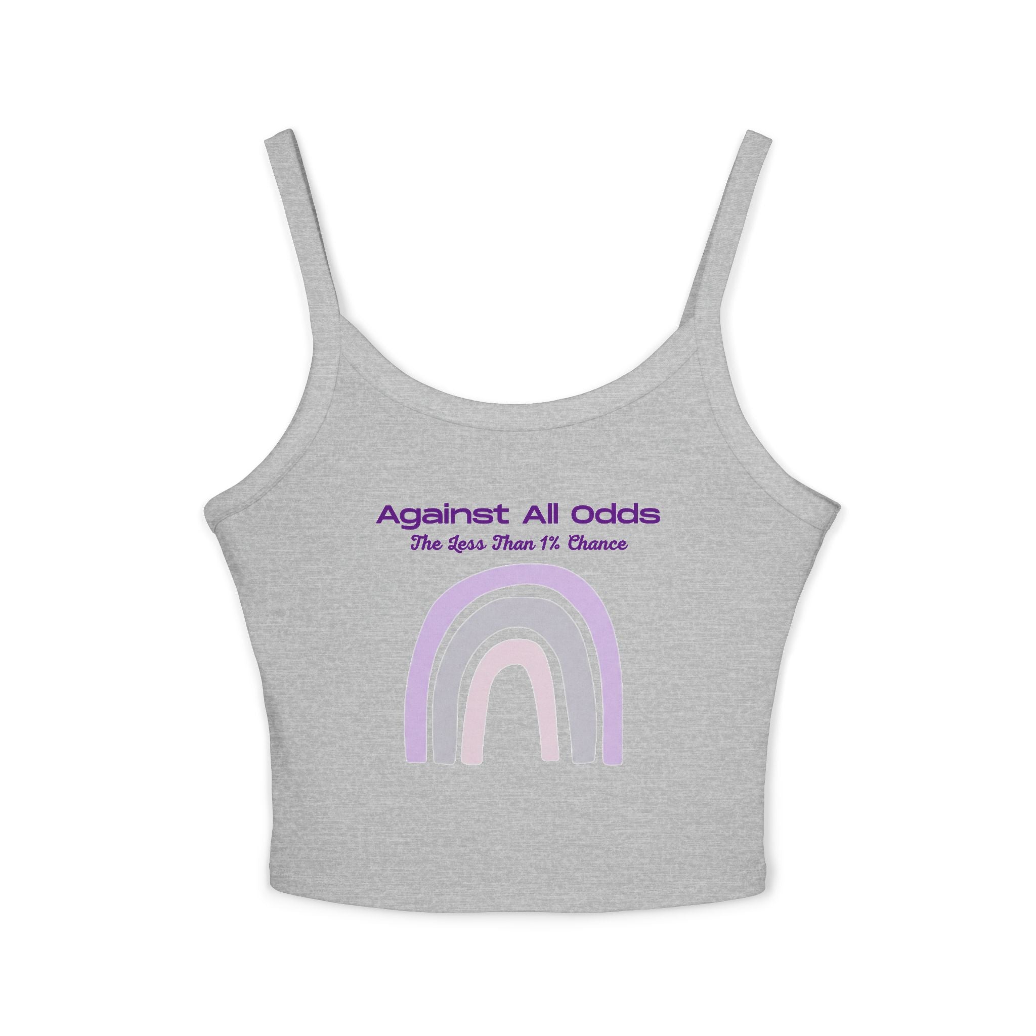 Against All Odds Rainbow Tank — Women's Inspirational Spaghetti Strap Crop Top