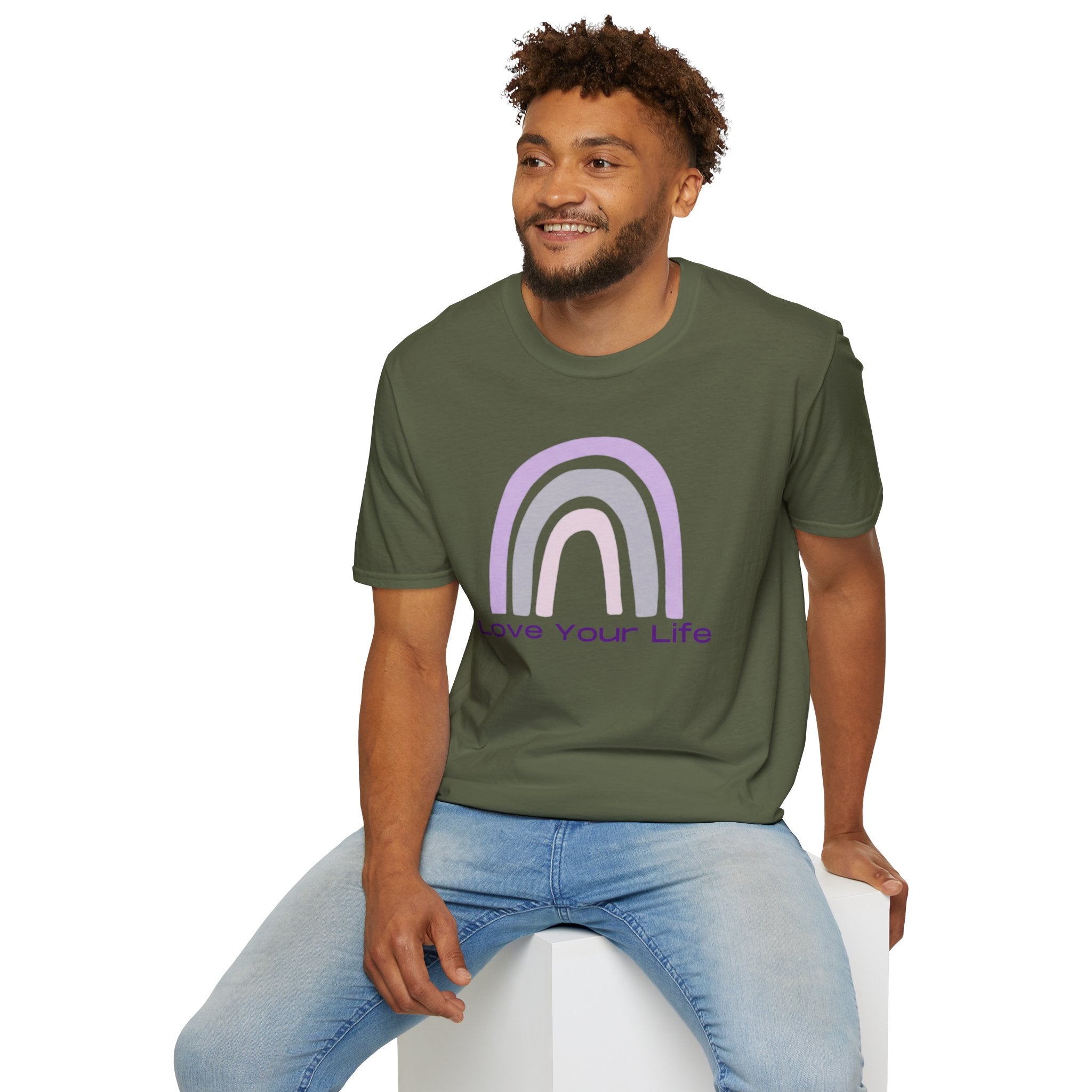 Love Your Life Rainbow T-Shirt — Pastel Positive Affirmation Tee