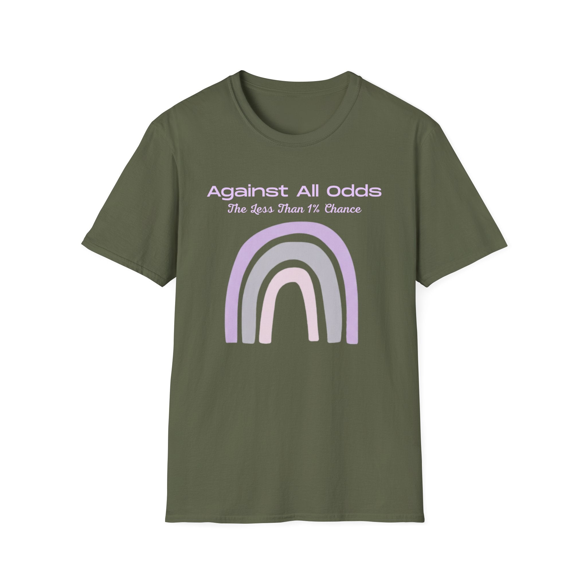 Against All Odds Rainbow T-Shirt — Pastel Inspirational Tee