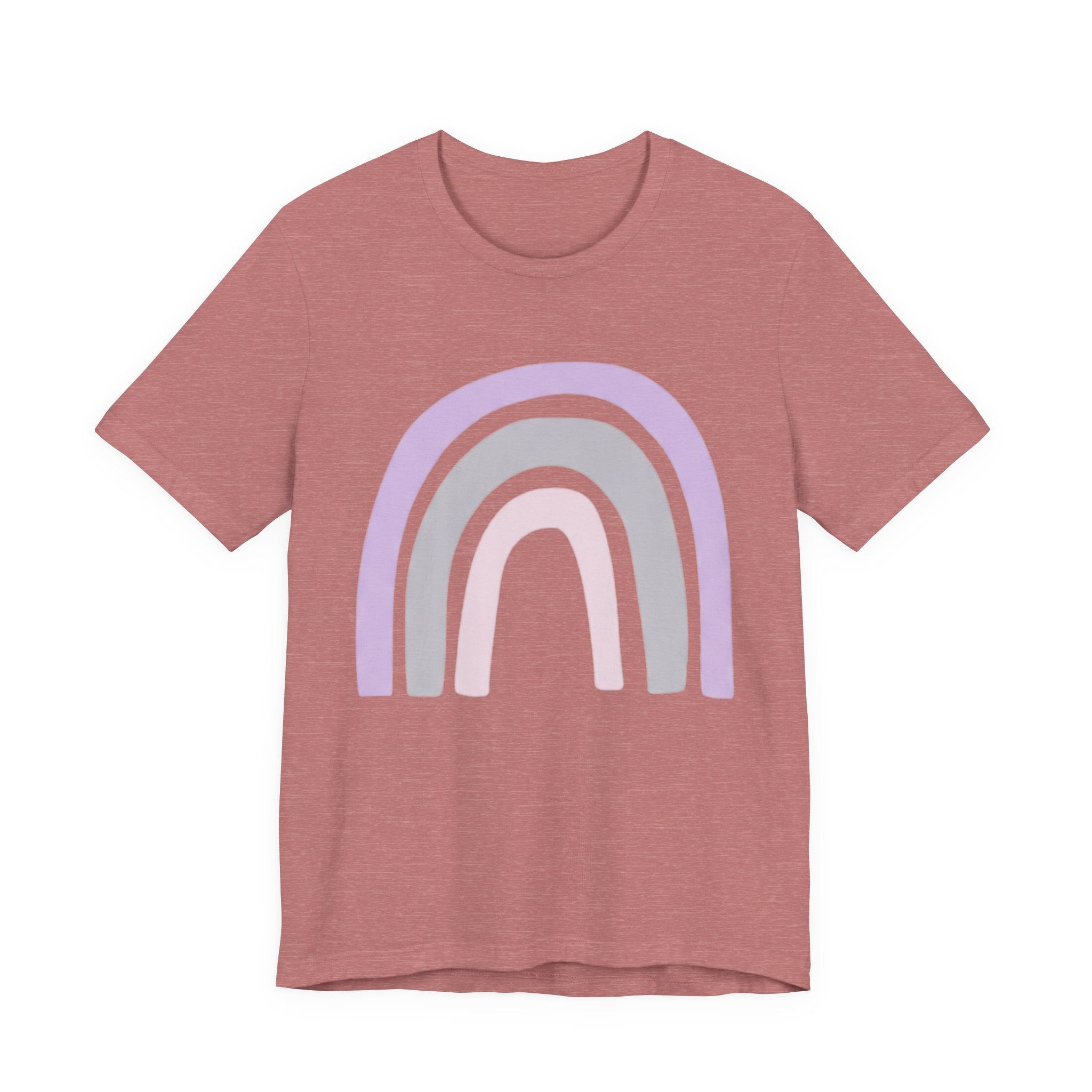 Pastel Rainbow Tee — Minimal Lavender & Blush Graphic T-Shirt