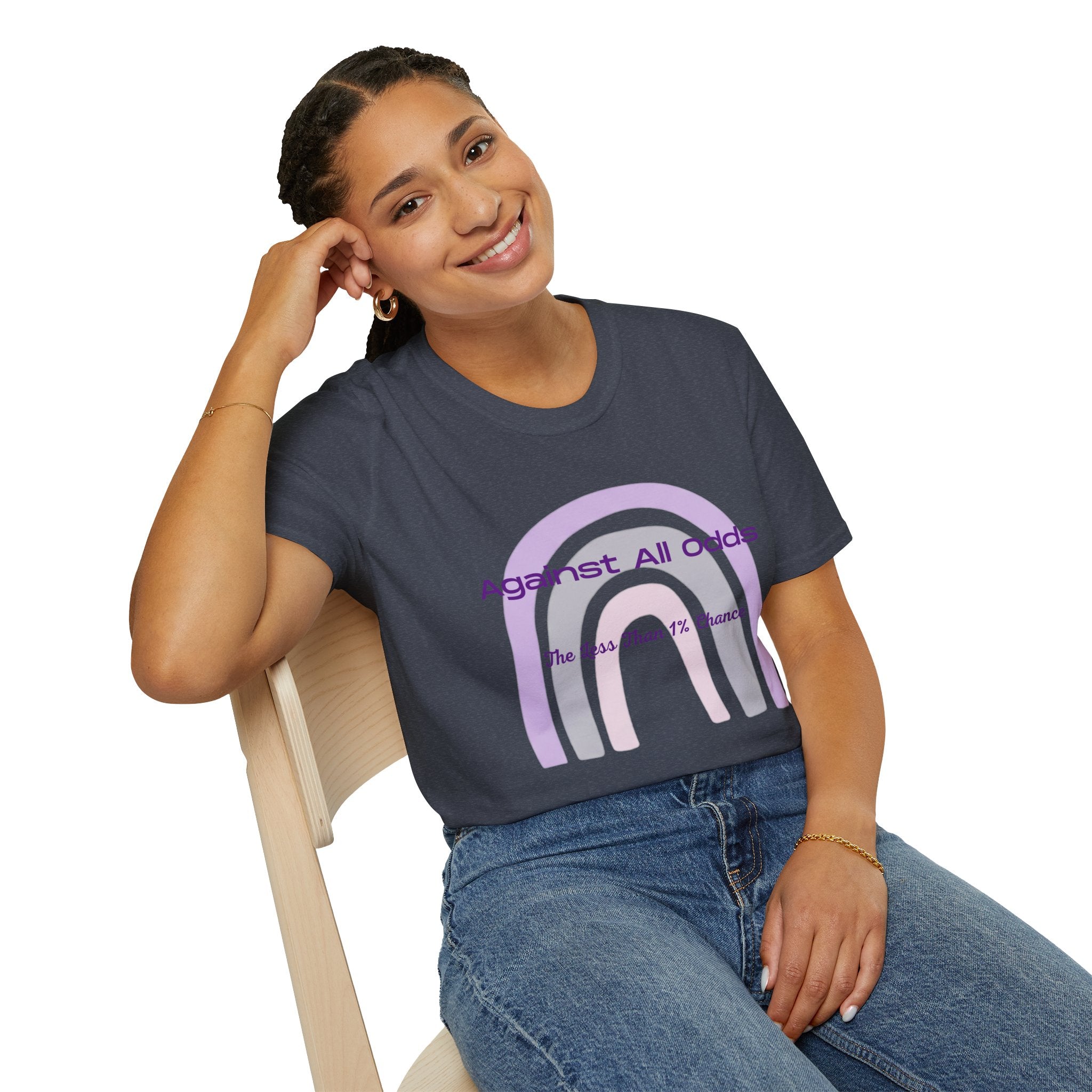 Against All Odds Rainbow T-Shirt — 'The Less Than 1% Chance' Inspirational Tee