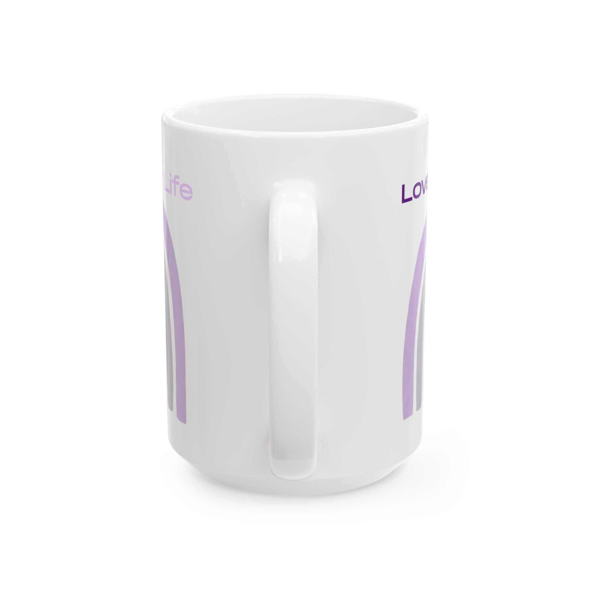 Love Your Life Pastel Rainbow Ceramic Mug (11oz, 15oz) — Inspirational Coffee Cup