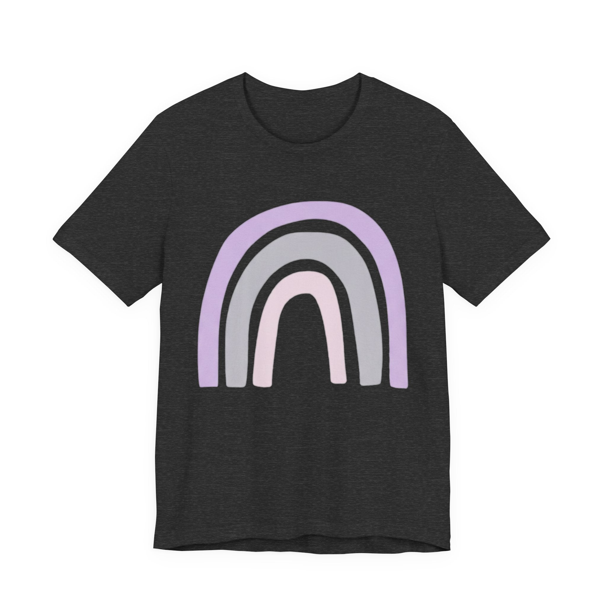 Pastel Rainbow Tee — Minimal Lavender & Blush Graphic T-Shirt