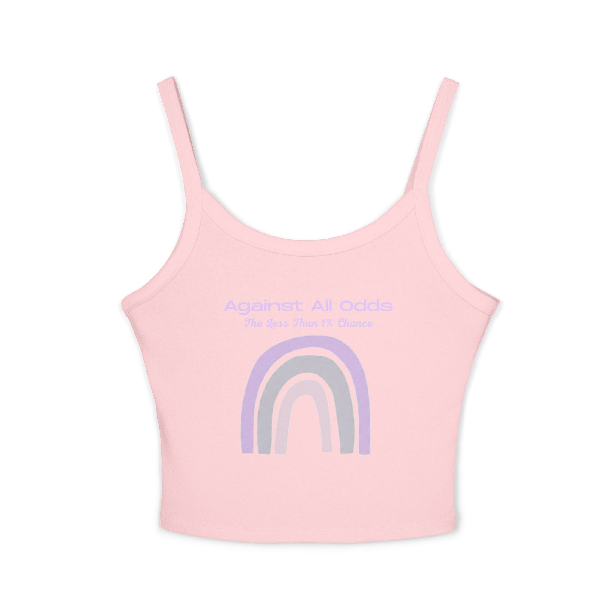 Spaghetti Tank — 'Against All Odds' Pastel Rainbow Crop Top