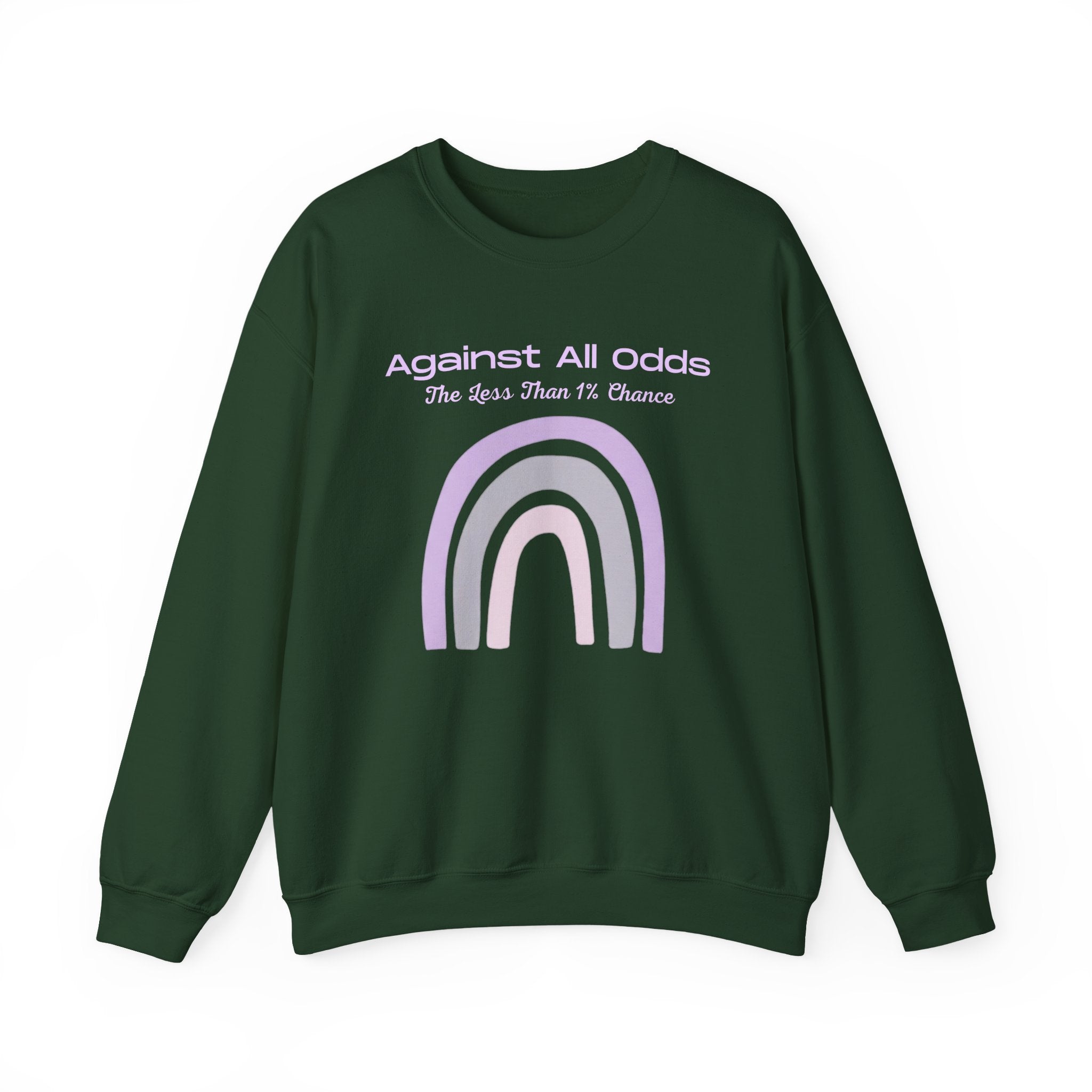 Crewneck Sweatshirt — Pastel Rainbow “Against All Odds” Inspirational Pullover