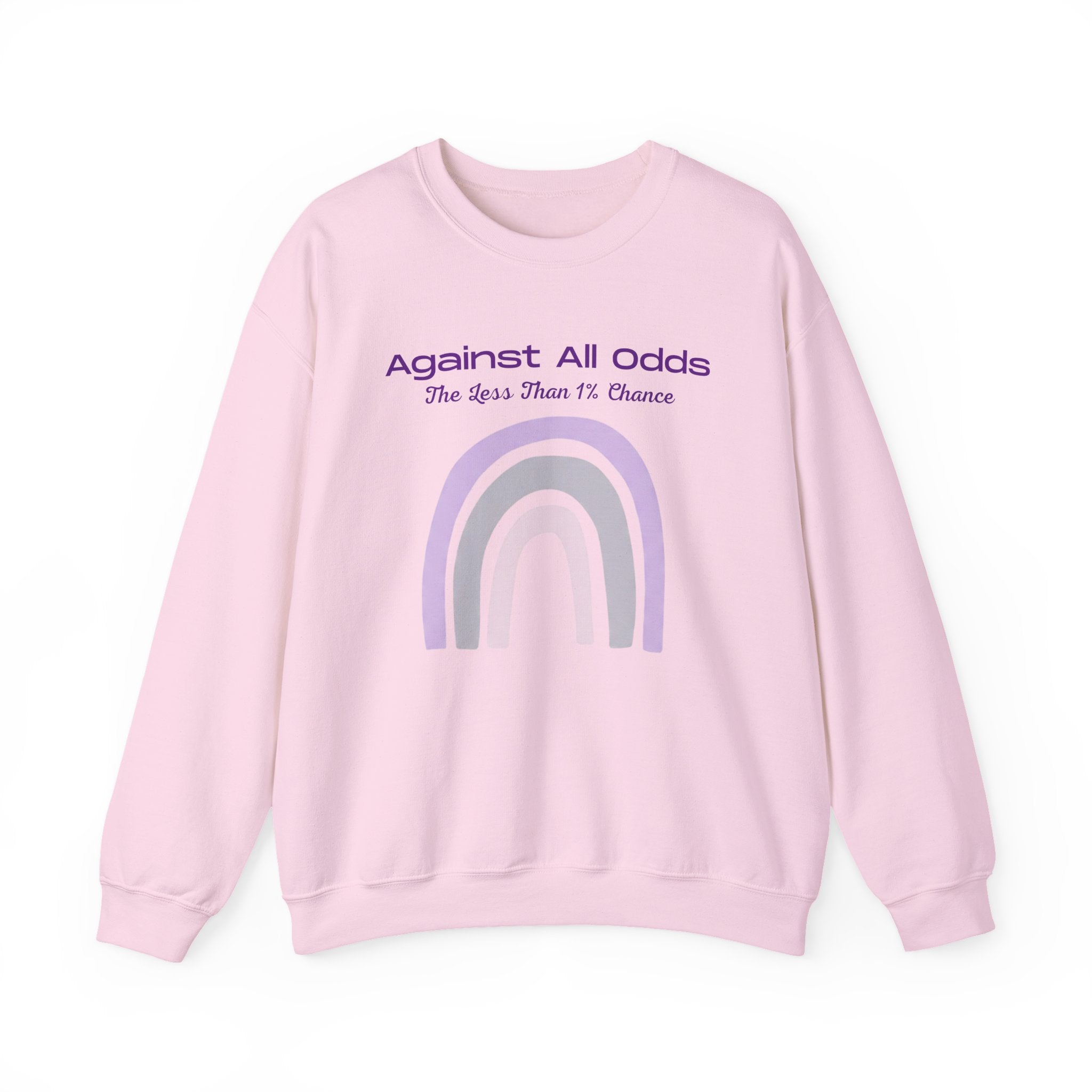 Crewneck Sweatshirt — "Against All Odds" Pastel Rainbow Inspirational Pullover