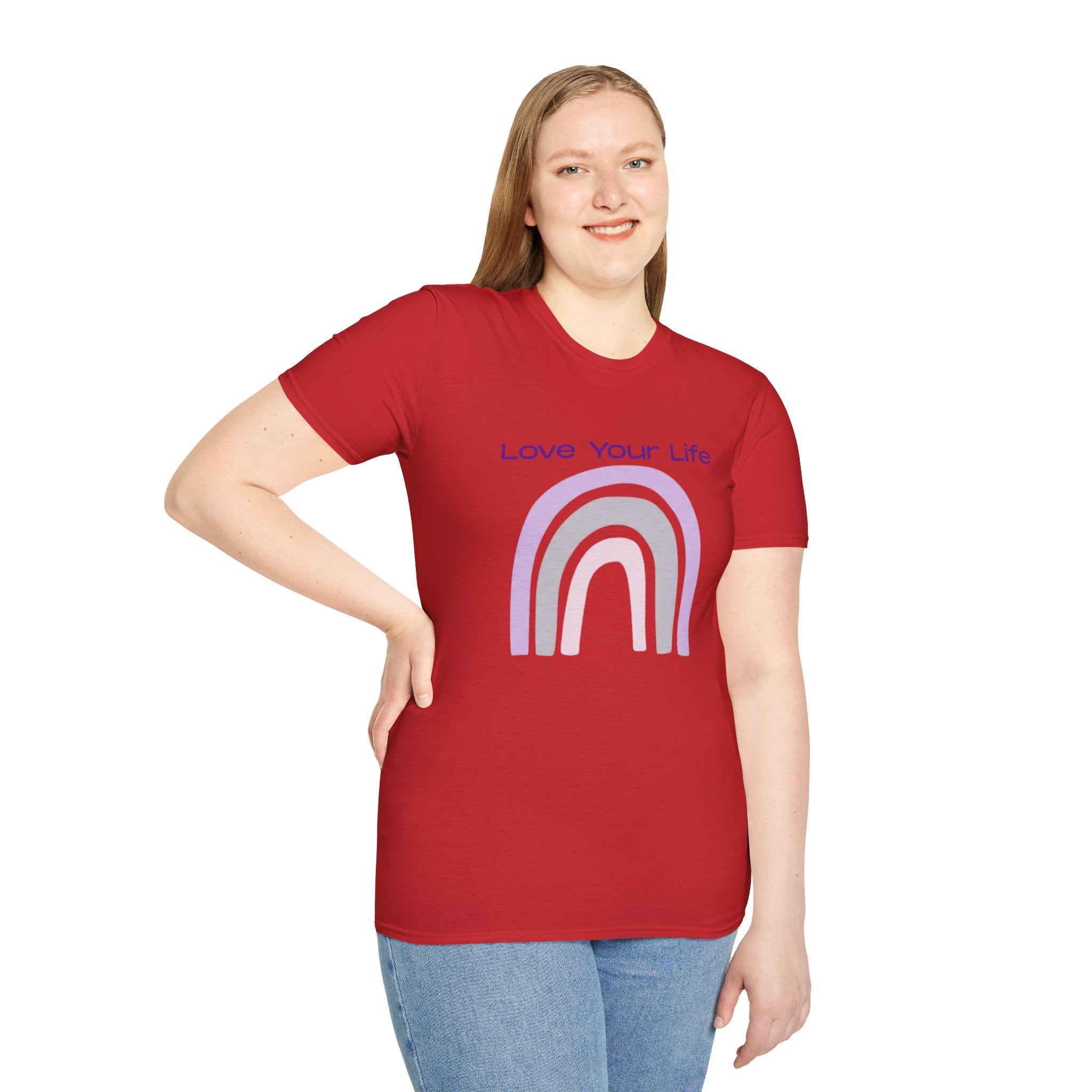 Love Your Life Rainbow T-Shirt — Soft Pastel Everyday Tee