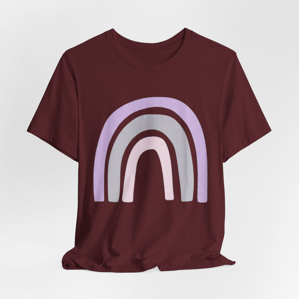 Pastel Rainbow Tee — Minimal Lavender & Blush Graphic T-Shirt