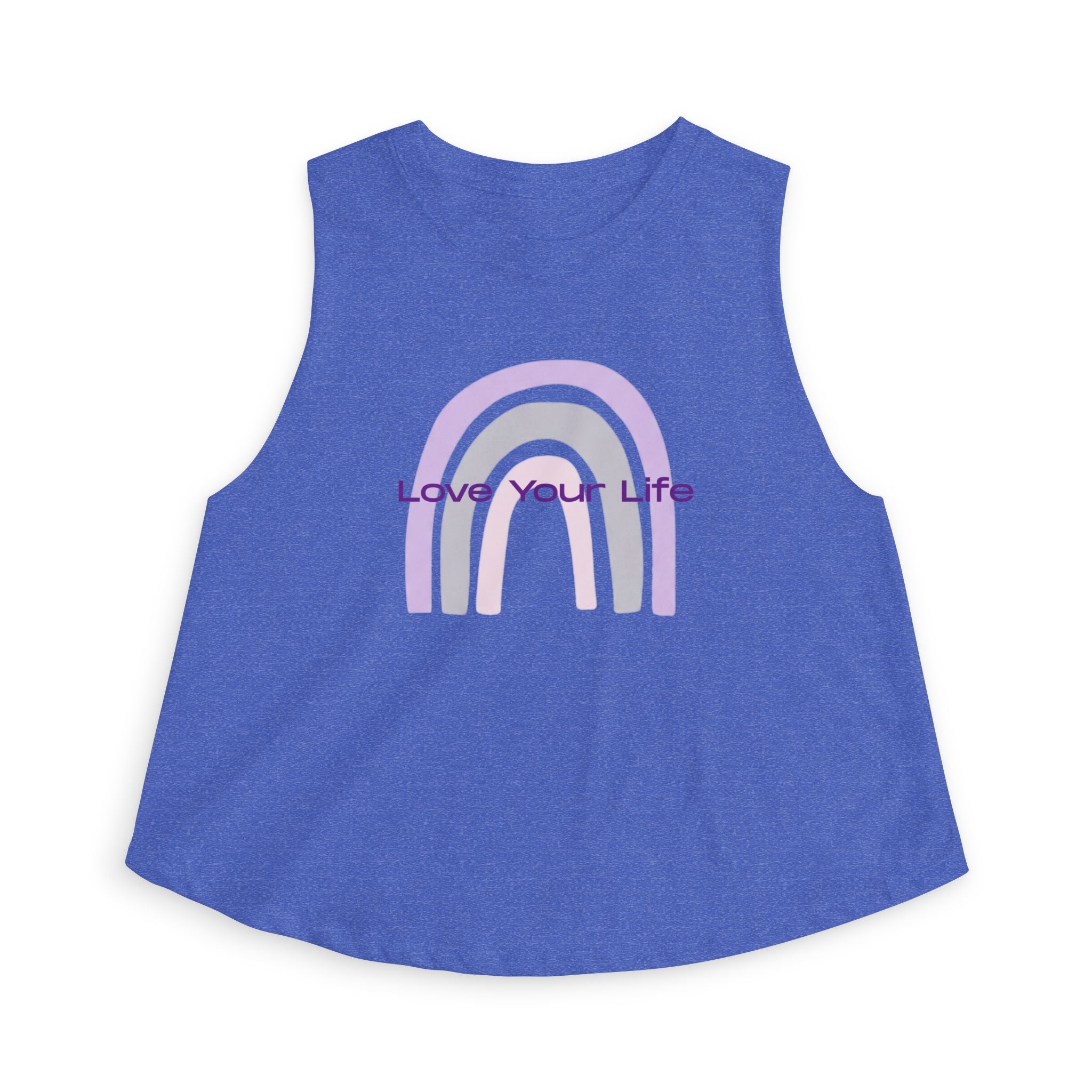 Crop Top — "Love Your Life" Pastel Rainbow Graphic