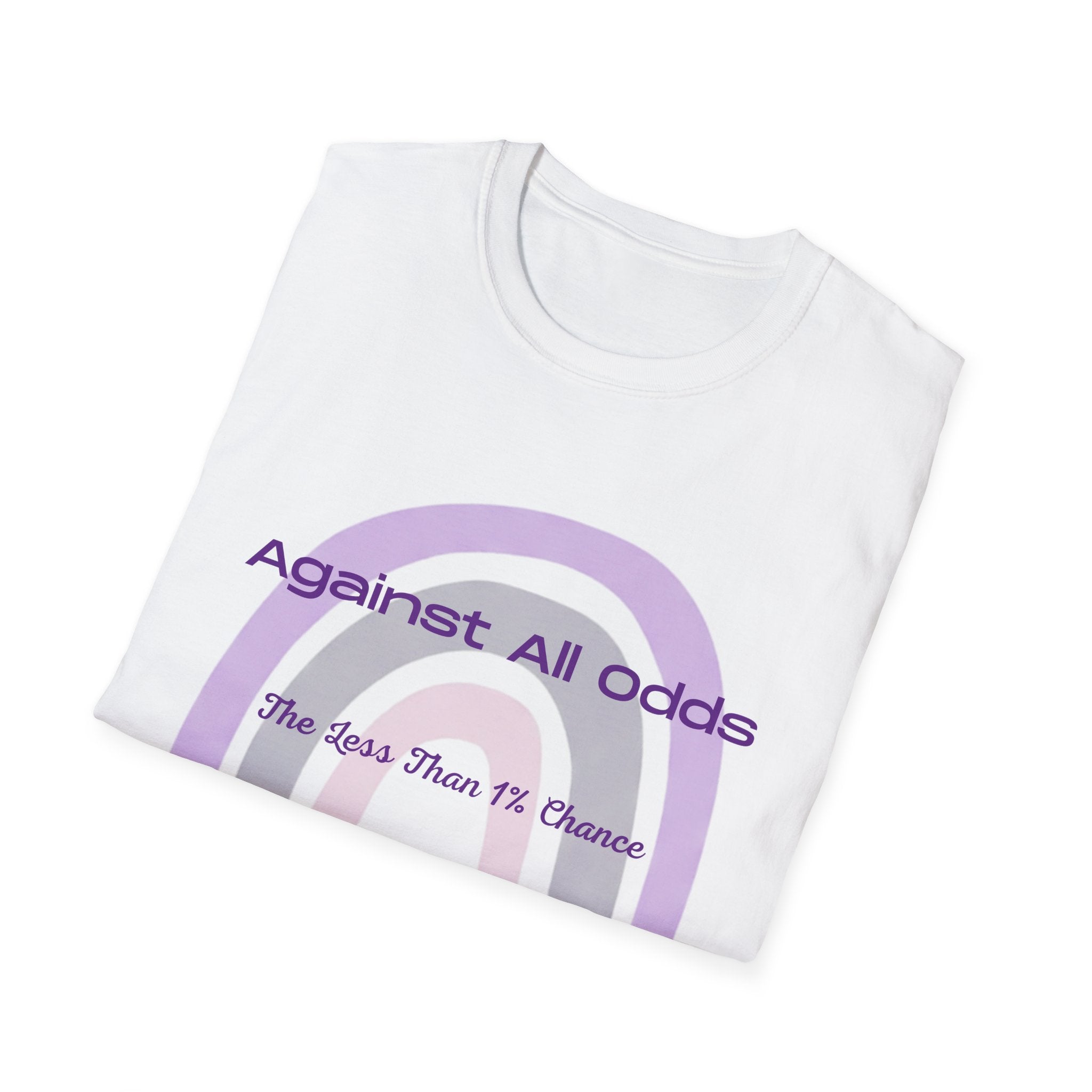 Against All Odds Rainbow T-Shirt — 'The Less Than 1% Chance' Inspirational Tee