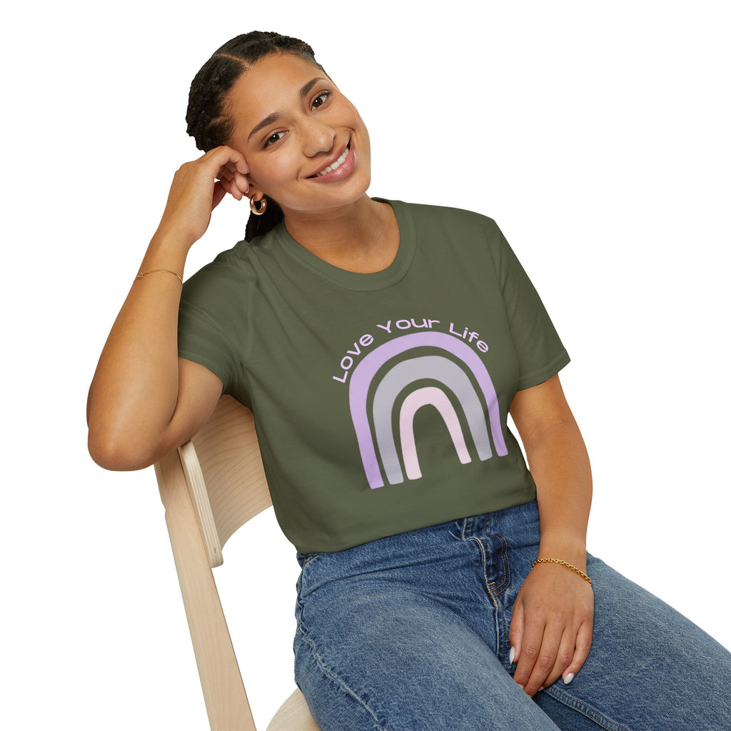 Love Your Life Rainbow T-Shirt — Pastel Retro Positive Tee