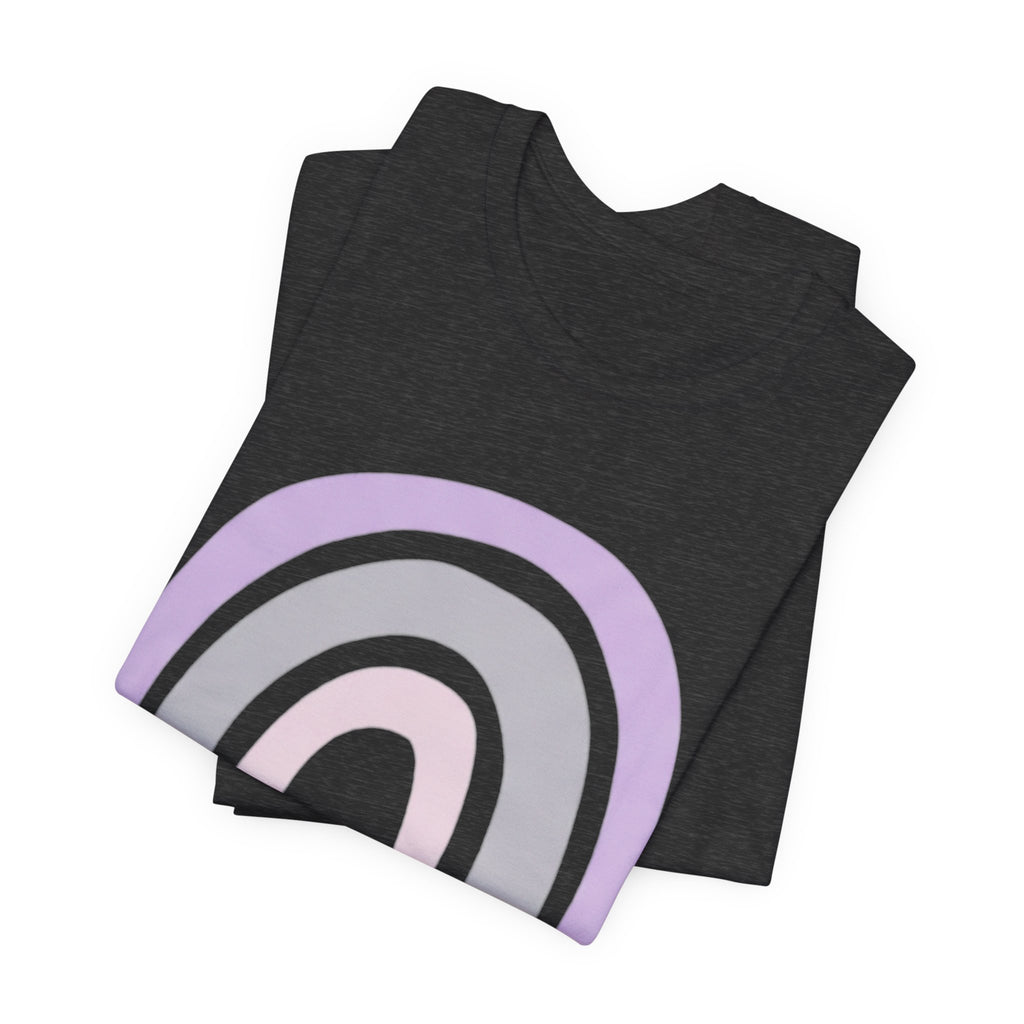 Pastel Rainbow Tee — Minimal Lavender & Blush Graphic T-Shirt