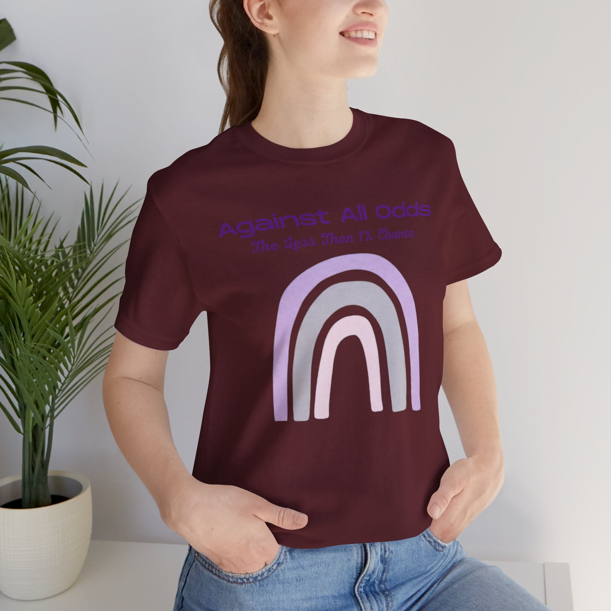 Against All Odds Rainbow Tee – Inspirational Pastel Graphic Shirt