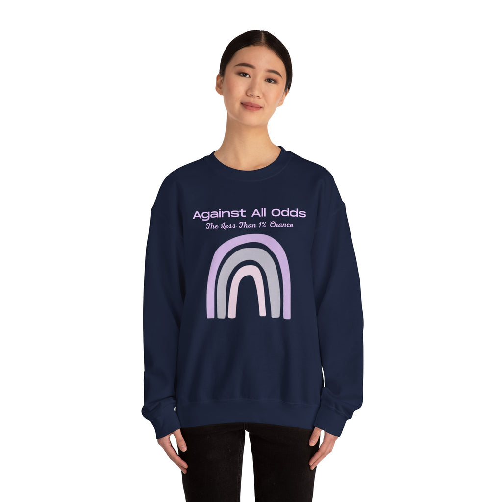 Crewneck Sweatshirt — Pastel Rainbow “Against All Odds” Inspirational Pullover