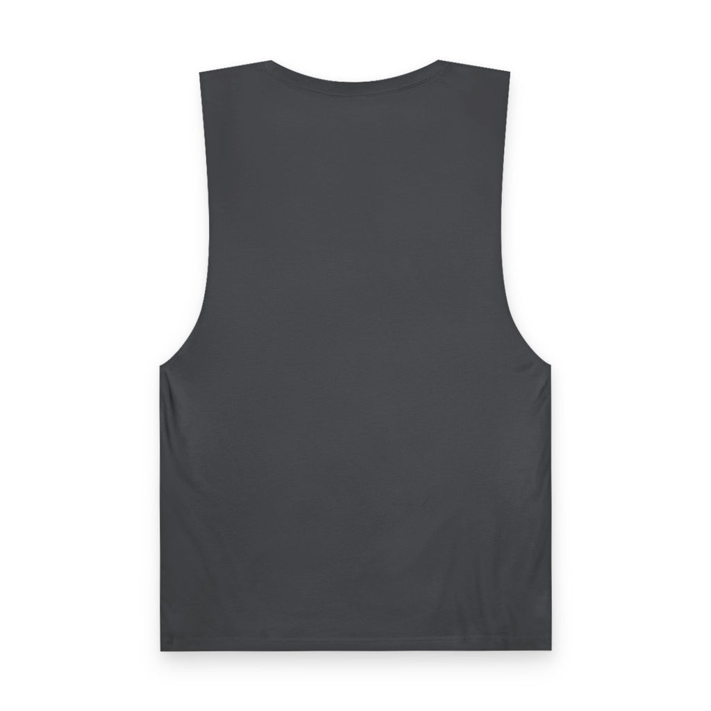 Pastel Rainbow Tank Top — Soft Lavender & Gray Rainbow Graphic Muscle Tee