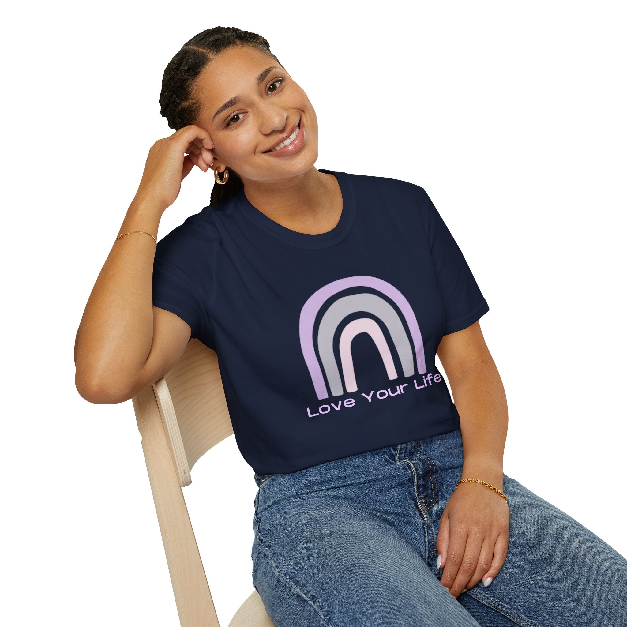 Love Your Life Rainbow T-Shirt — Pastel Inspirational Tee