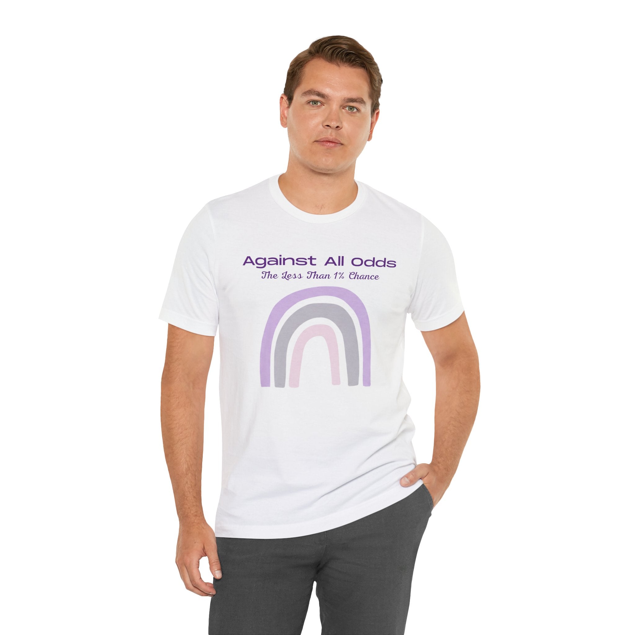 Against All Odds Rainbow Tee – Inspirational Pastel Graphic Shirt