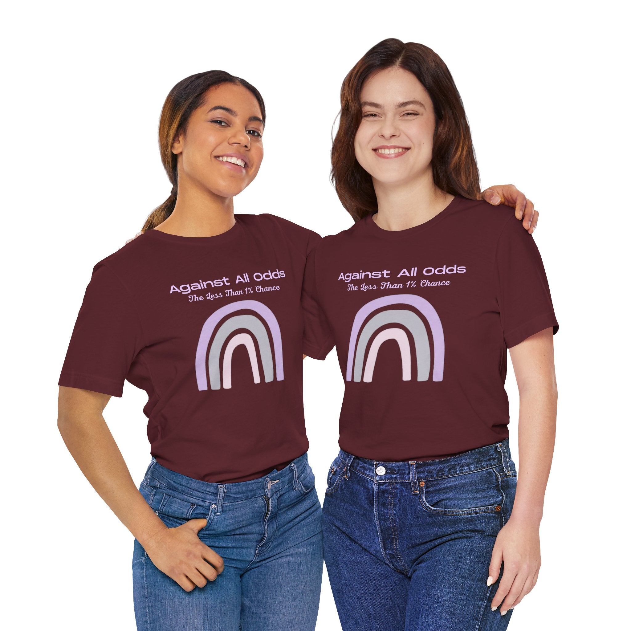 Against All Odds Rainbow Tee — Pastel Inspirational Graphic T-Shirt