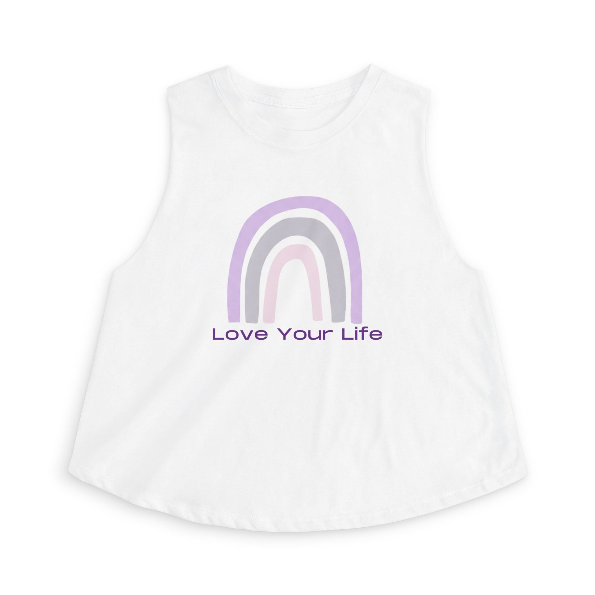 Love Your Life Rainbow Crop Top — Women's Positive Message Tank