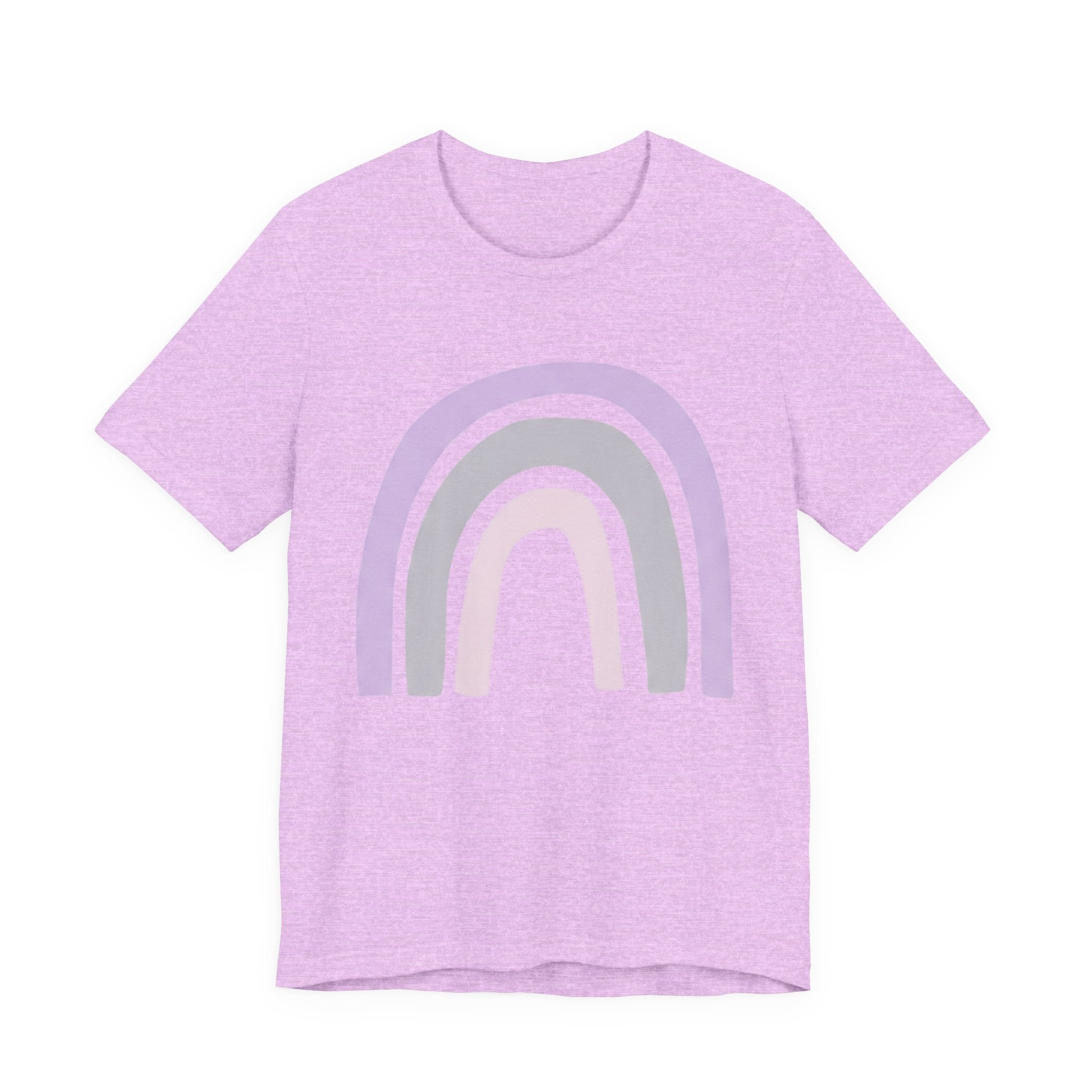 Pastel Rainbow Tee — Minimal Lavender & Blush Graphic T-Shirt
