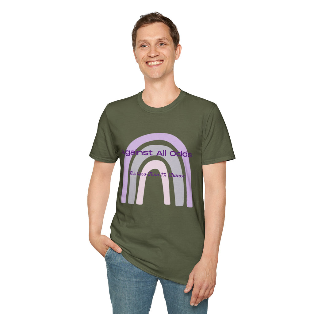 Against All Odds Rainbow T-Shirt — 'The Less Than 1% Chance' Inspirational Tee