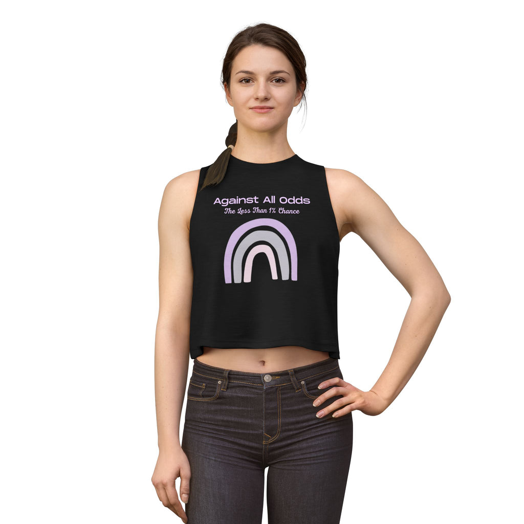 Against All Odds Rainbow Crop Top — Inspirational Pastel Graphic Tank