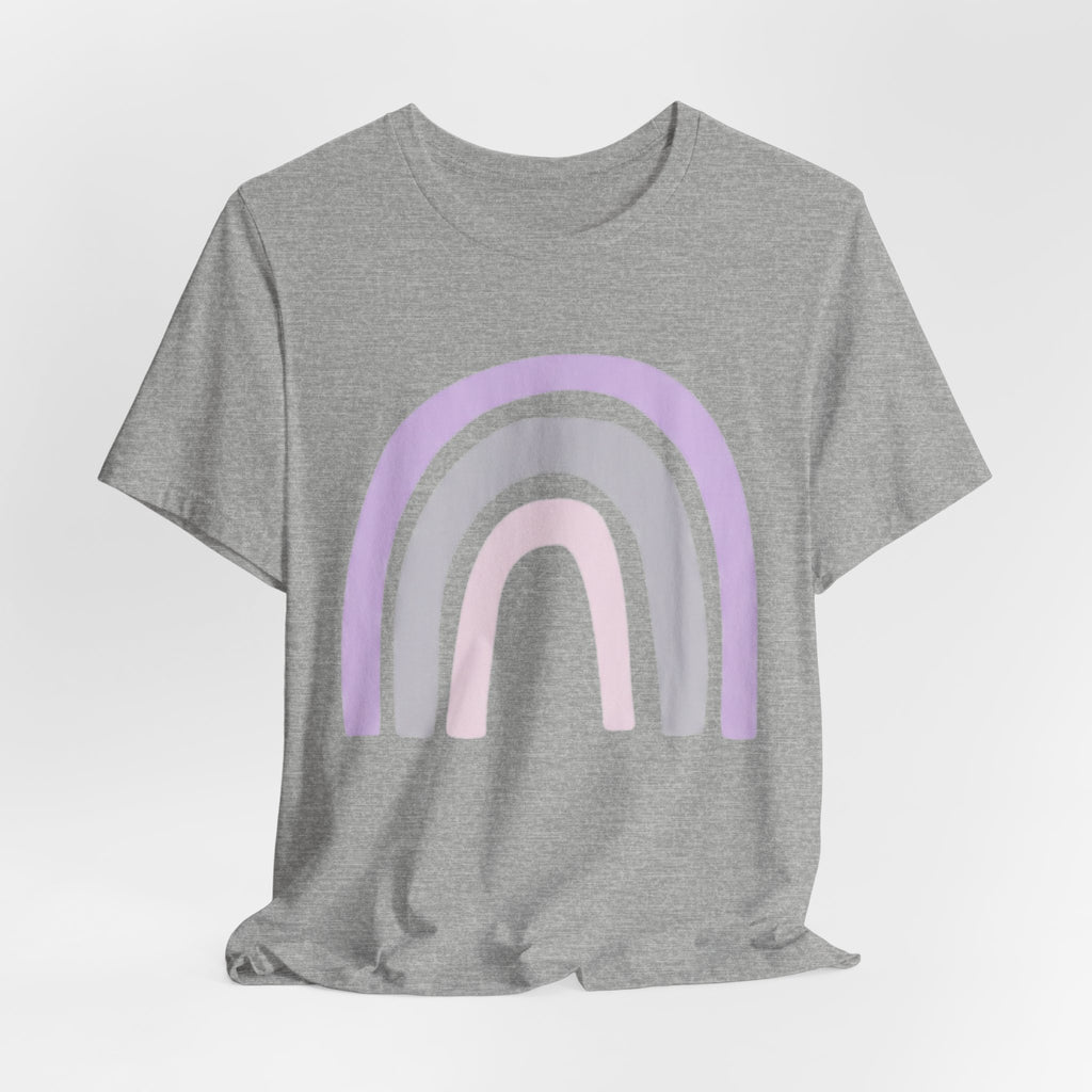 Pastel Rainbow Tee — Minimal Lavender & Blush Graphic T-Shirt
