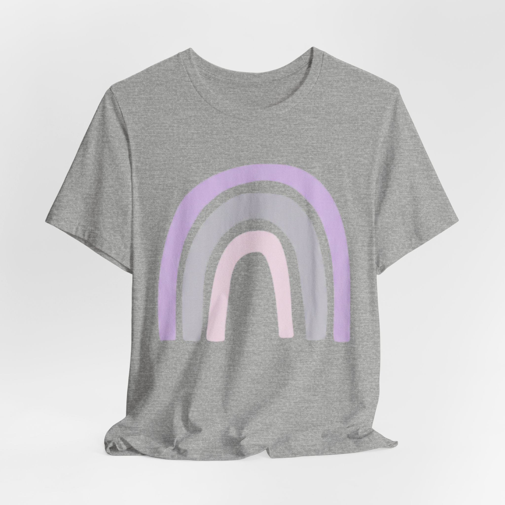 Pastel Rainbow Tee — Minimal Lavender & Blush Graphic T-Shirt