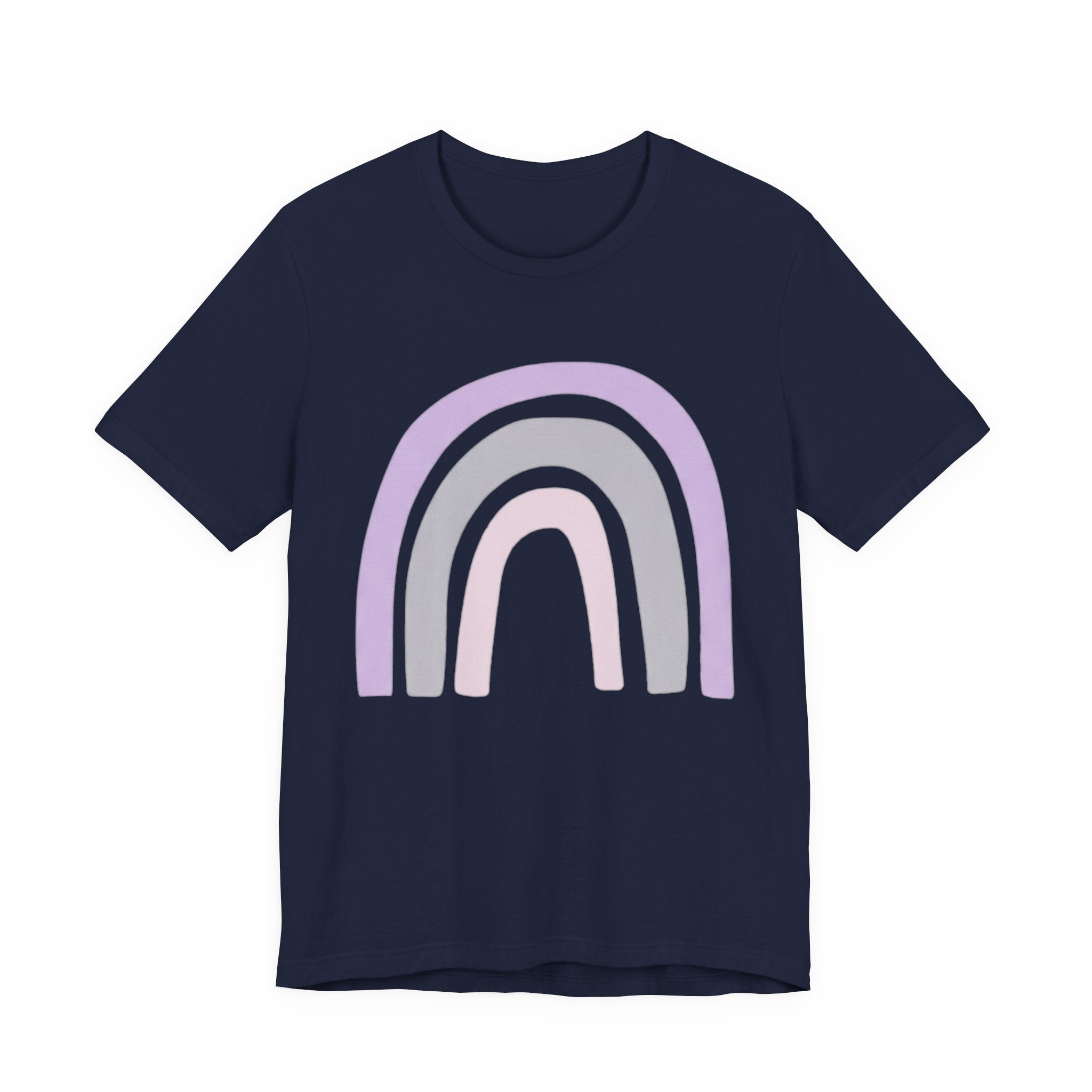 Pastel Rainbow Tee — Minimal Lavender & Blush Graphic T-Shirt