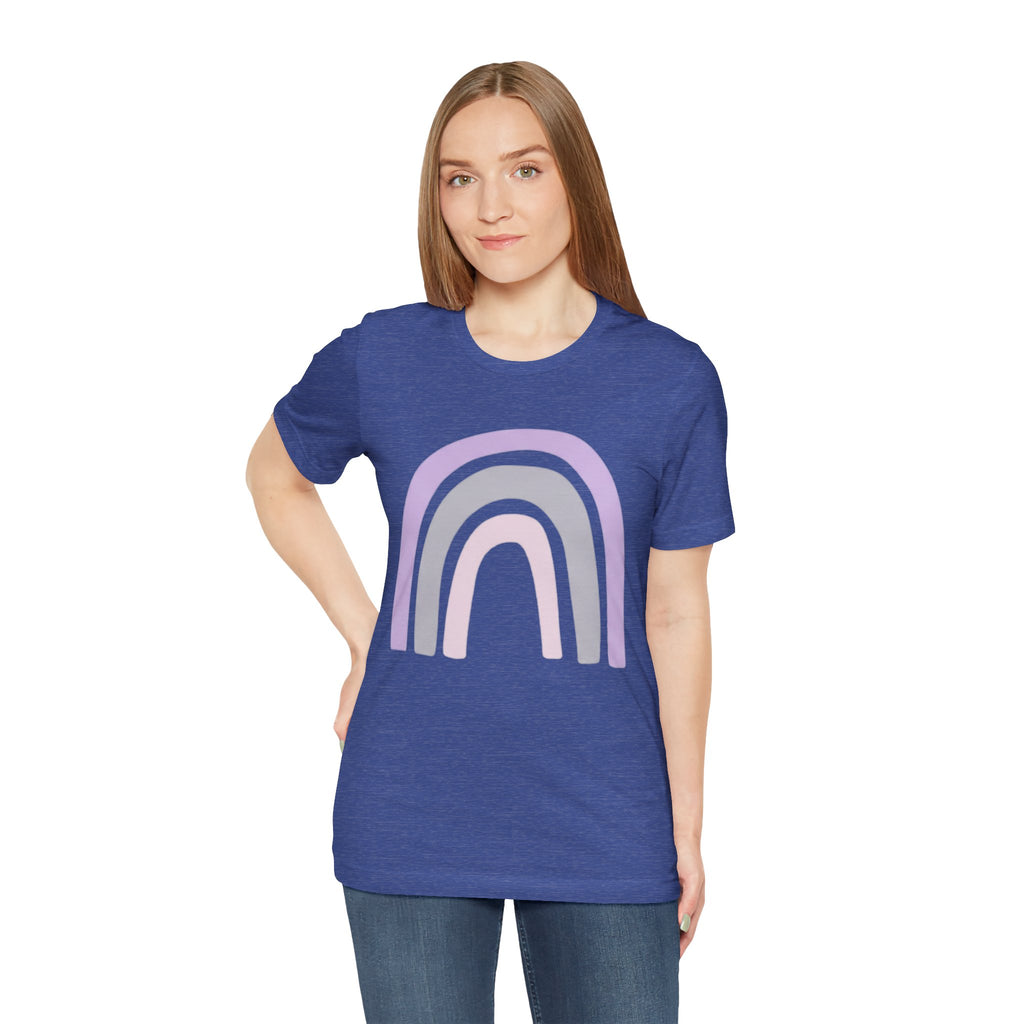 Pastel Rainbow Tee — Minimal Lavender & Blush Graphic T-Shirt