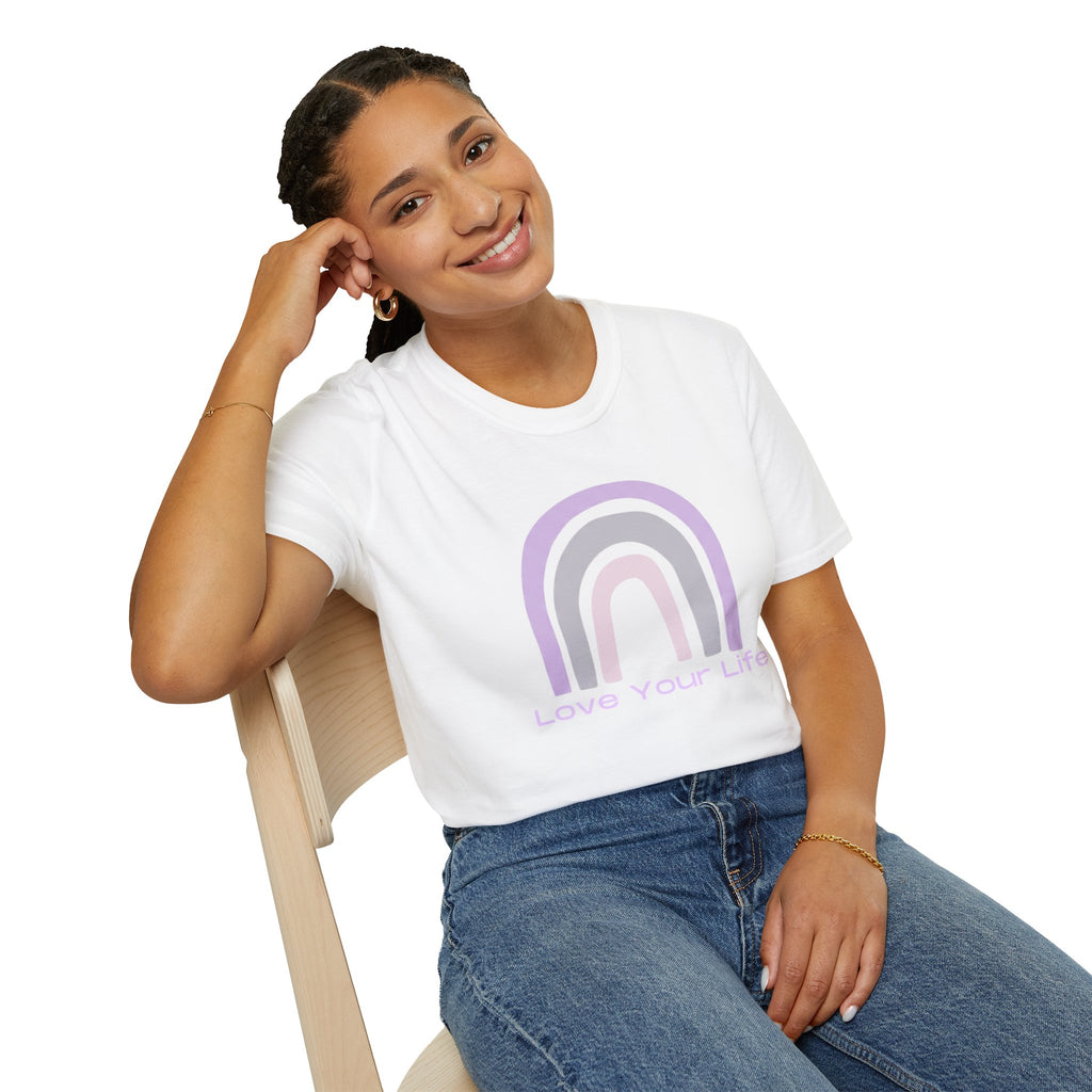 Love Your Life Rainbow T-Shirt — Pastel Inspirational Tee