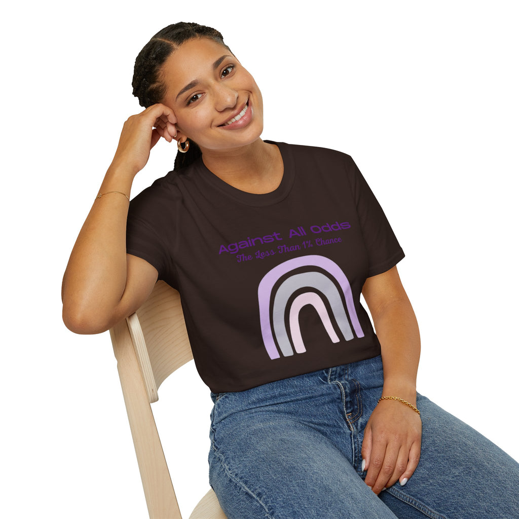 Against All Odds Rainbow T-Shirt – Inspirational 'The Less Than 1% Chance' Design