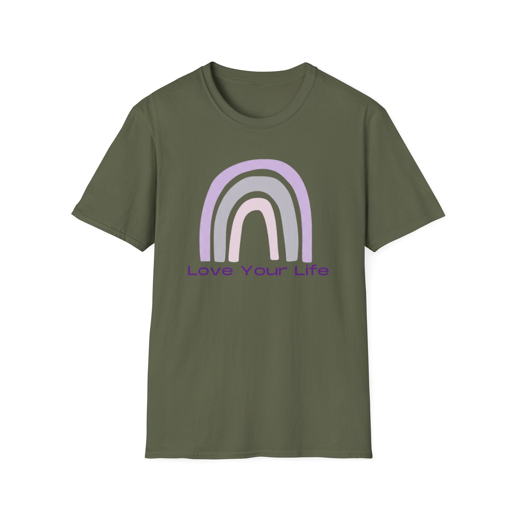 Love Your Life Rainbow T-Shirt — Pastel Positive Affirmation Tee