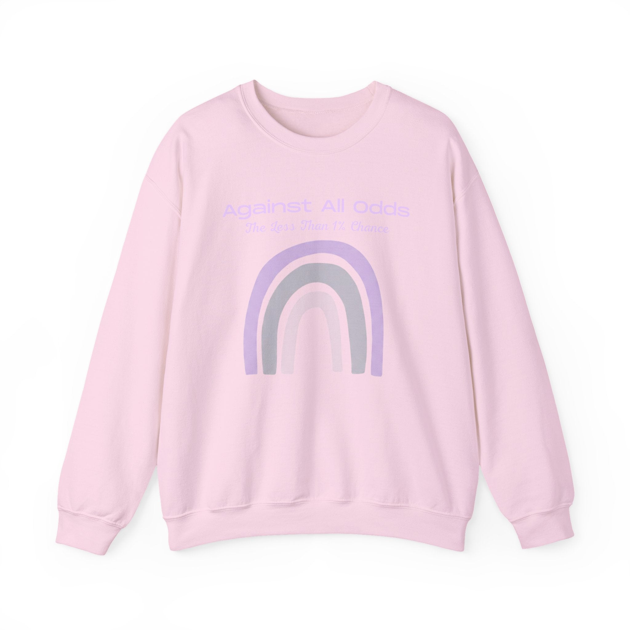 Crewneck Sweatshirt — Pastel Rainbow “Against All Odds” Inspirational Pullover