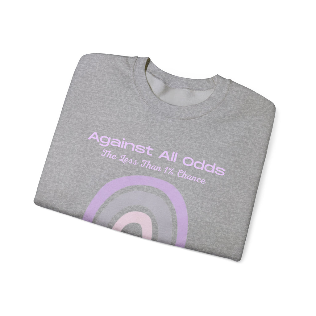 Crewneck Sweatshirt — Pastel Rainbow “Against All Odds” Inspirational Pullover