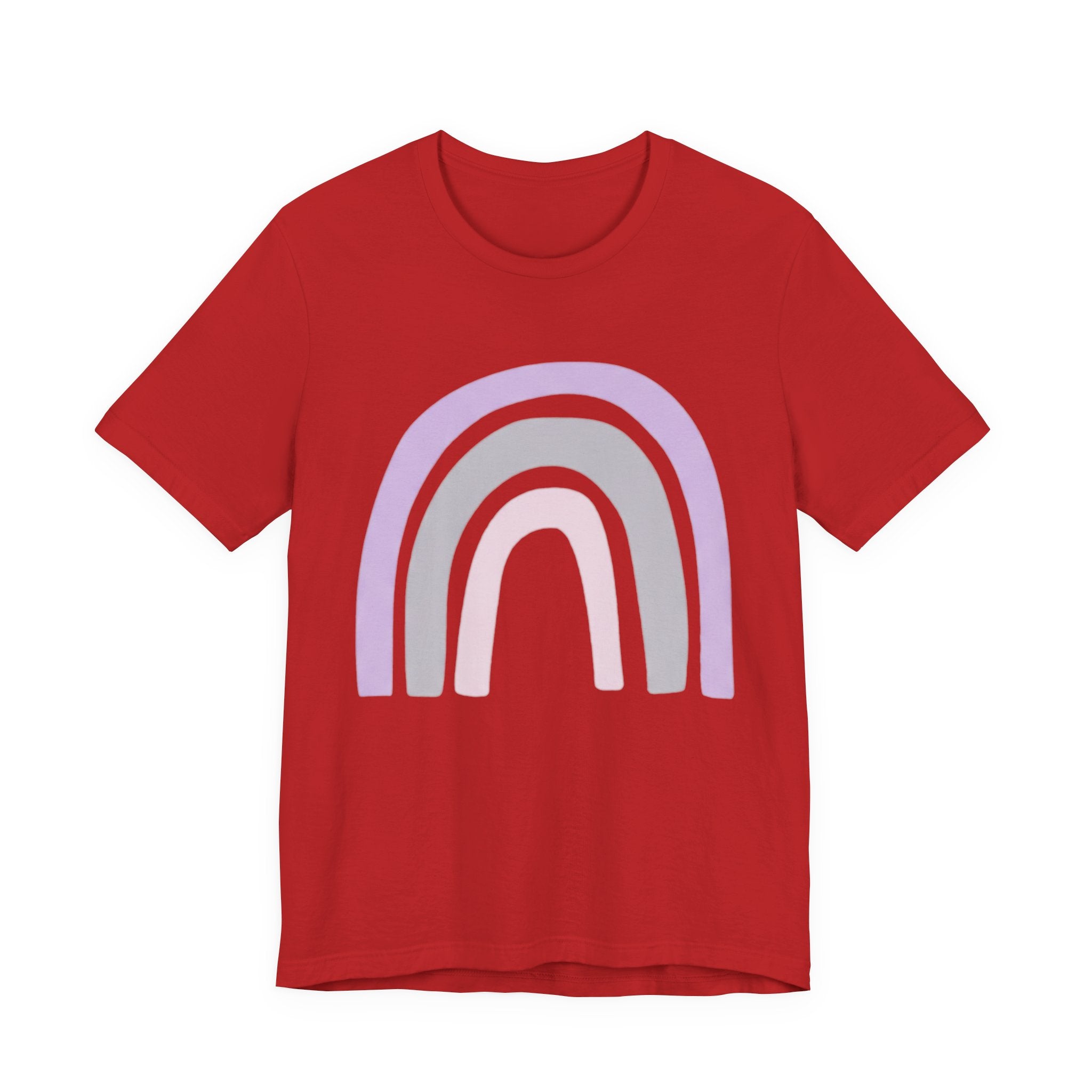 Pastel Rainbow Tee — Minimal Lavender & Blush Graphic T-Shirt