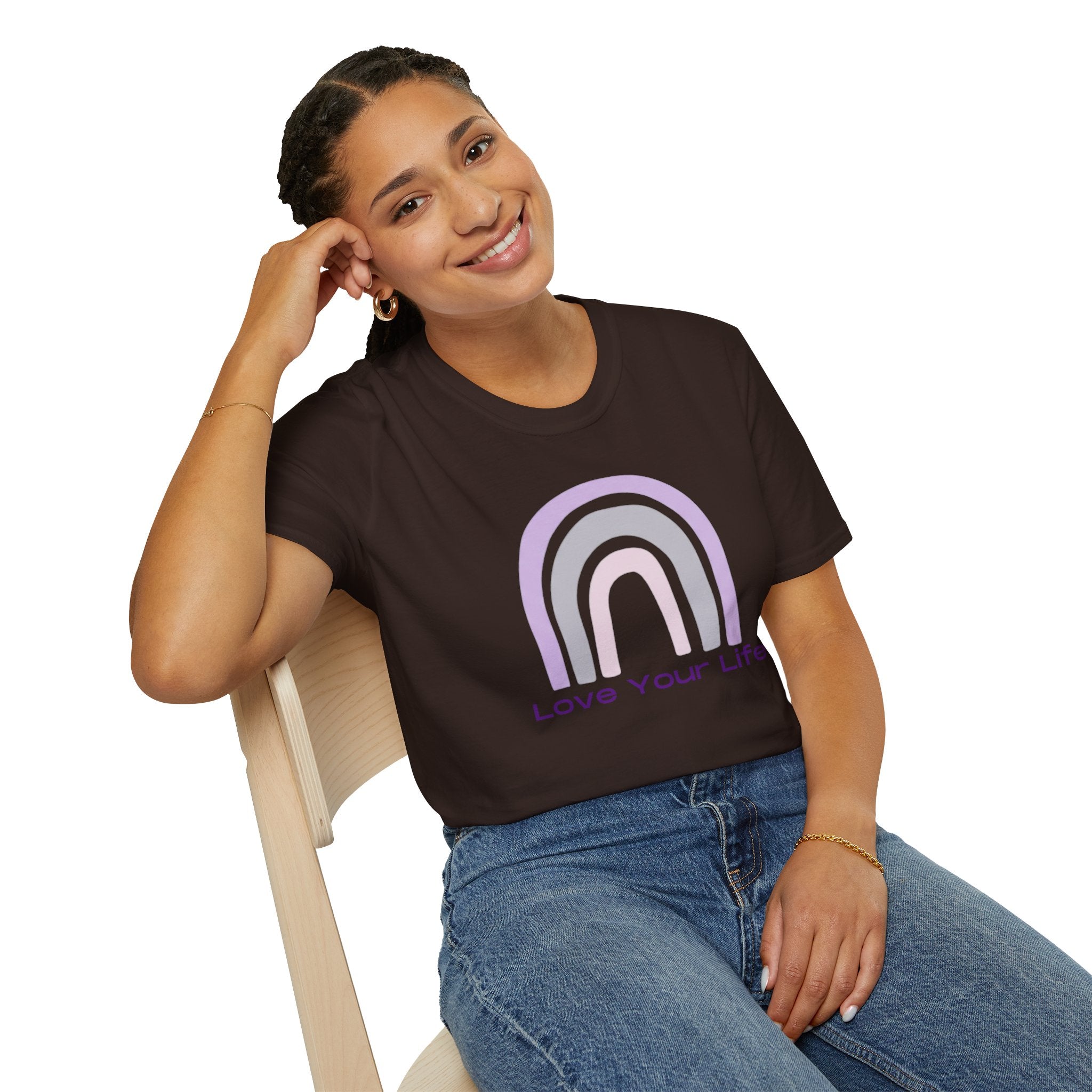 Love Your Life Rainbow T-Shirt — Pastel Positive Affirmation Tee
