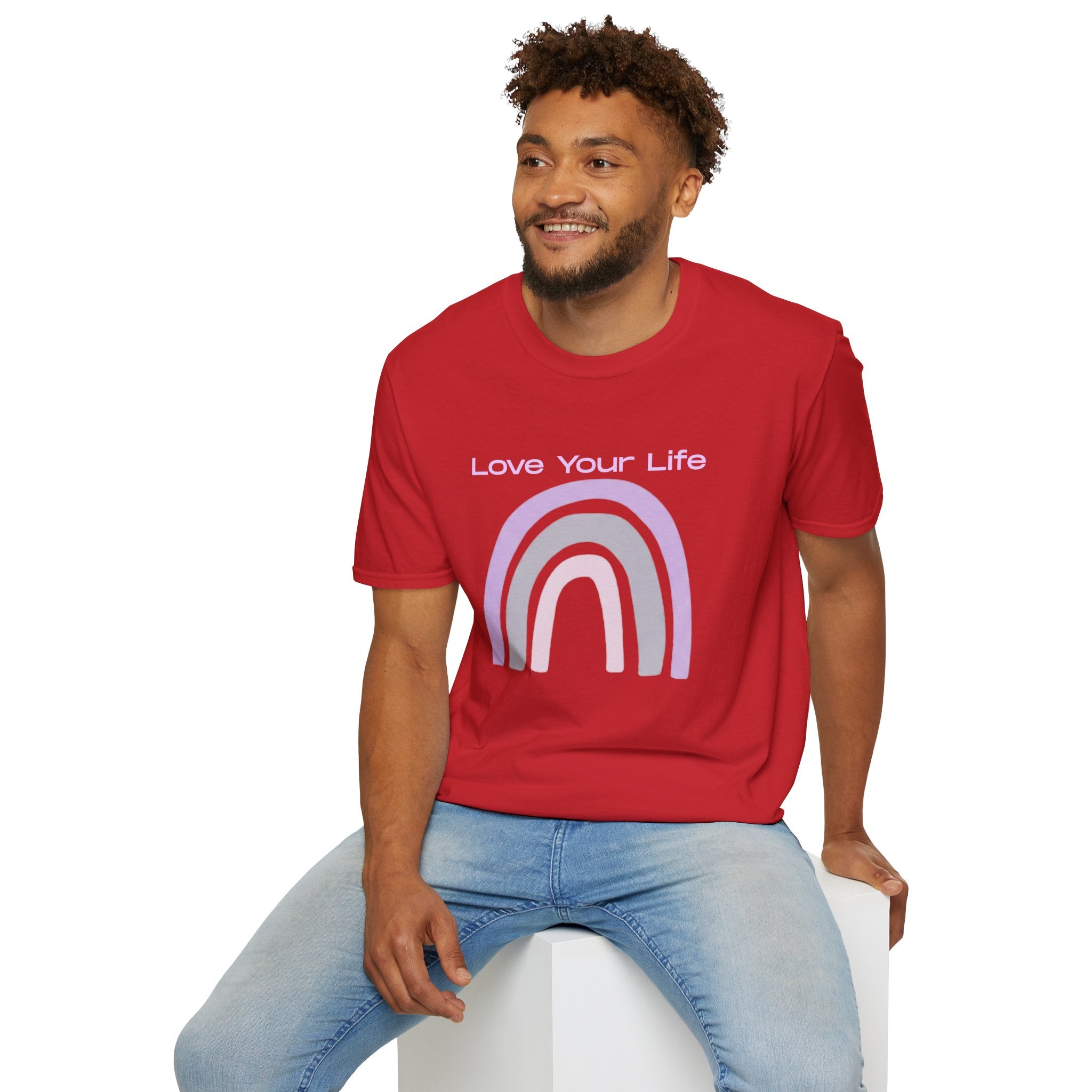 Love Your Life Rainbow T-Shirt — Pastel Positive Message Tee