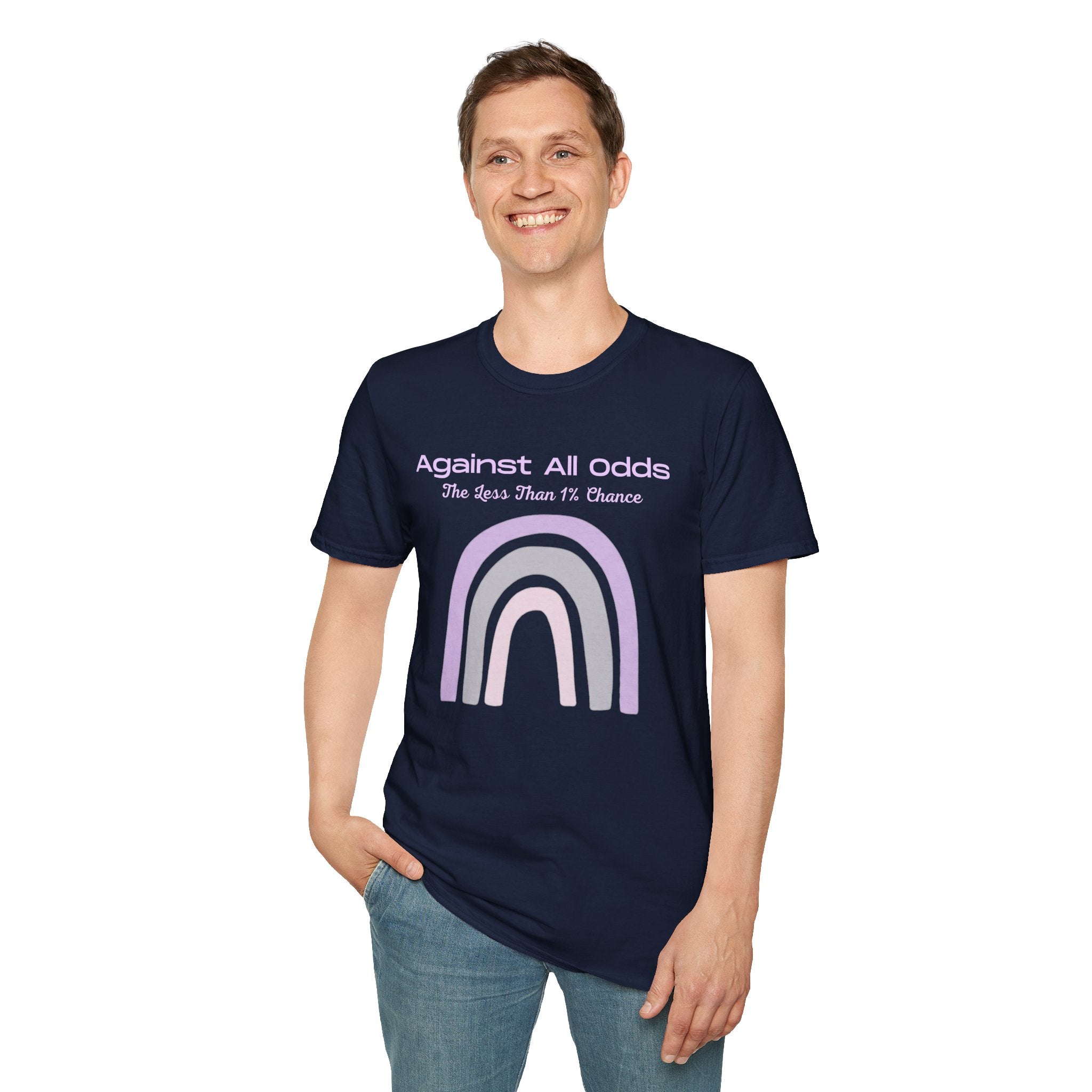 Against All Odds Rainbow T-Shirt — Pastel Inspirational Tee