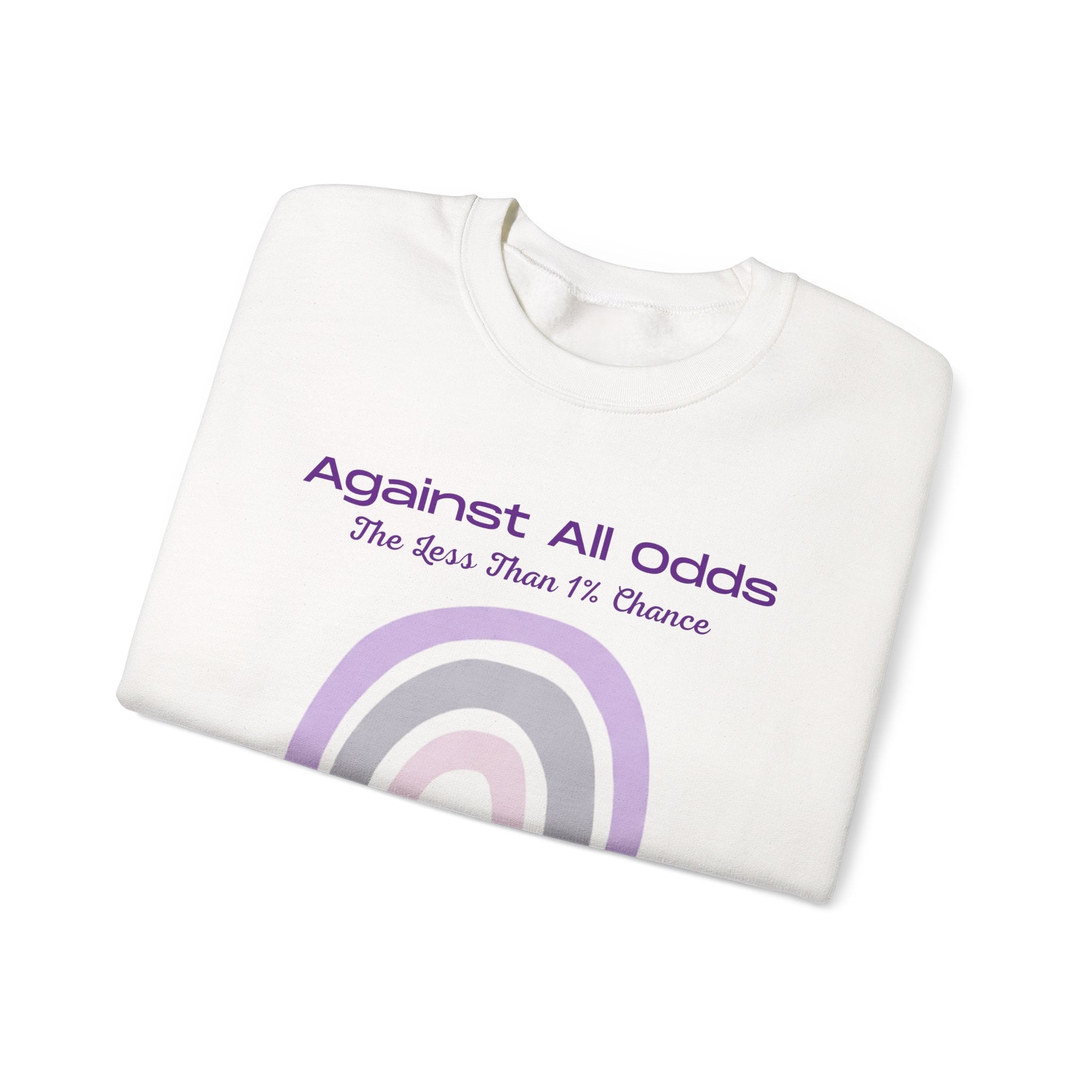 Crewneck Sweatshirt — "Against All Odds" Pastel Rainbow Inspirational Pullover
