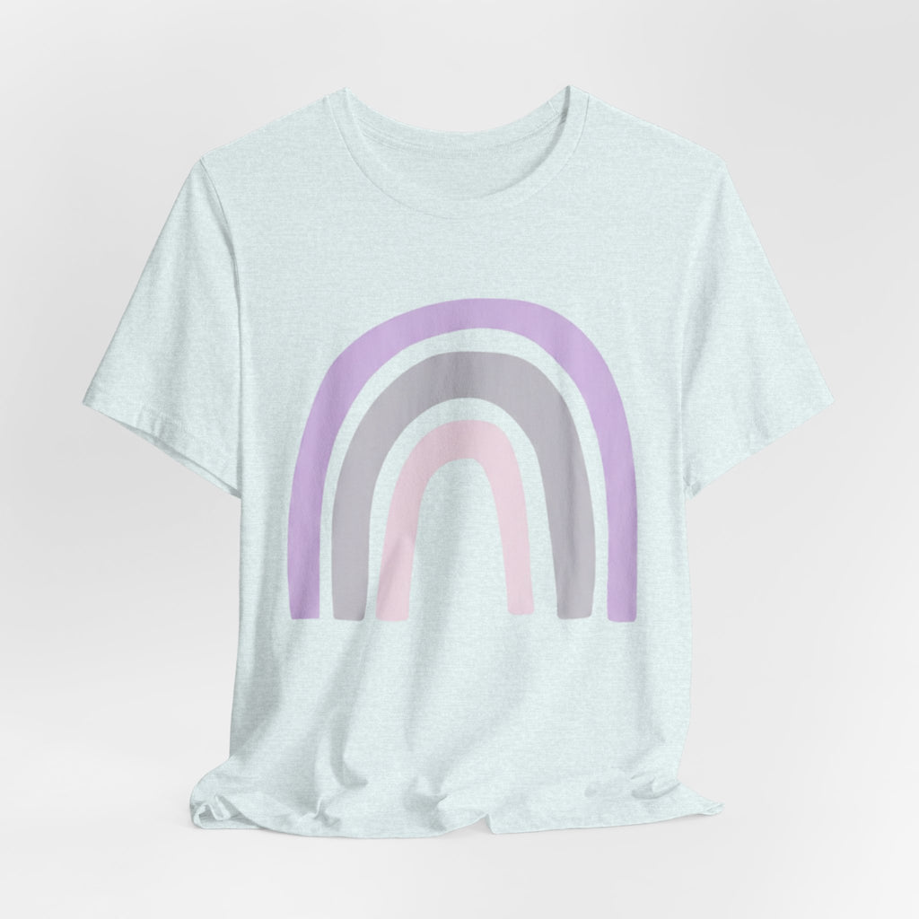 Pastel Rainbow Tee — Minimal Lavender & Blush Graphic T-Shirt