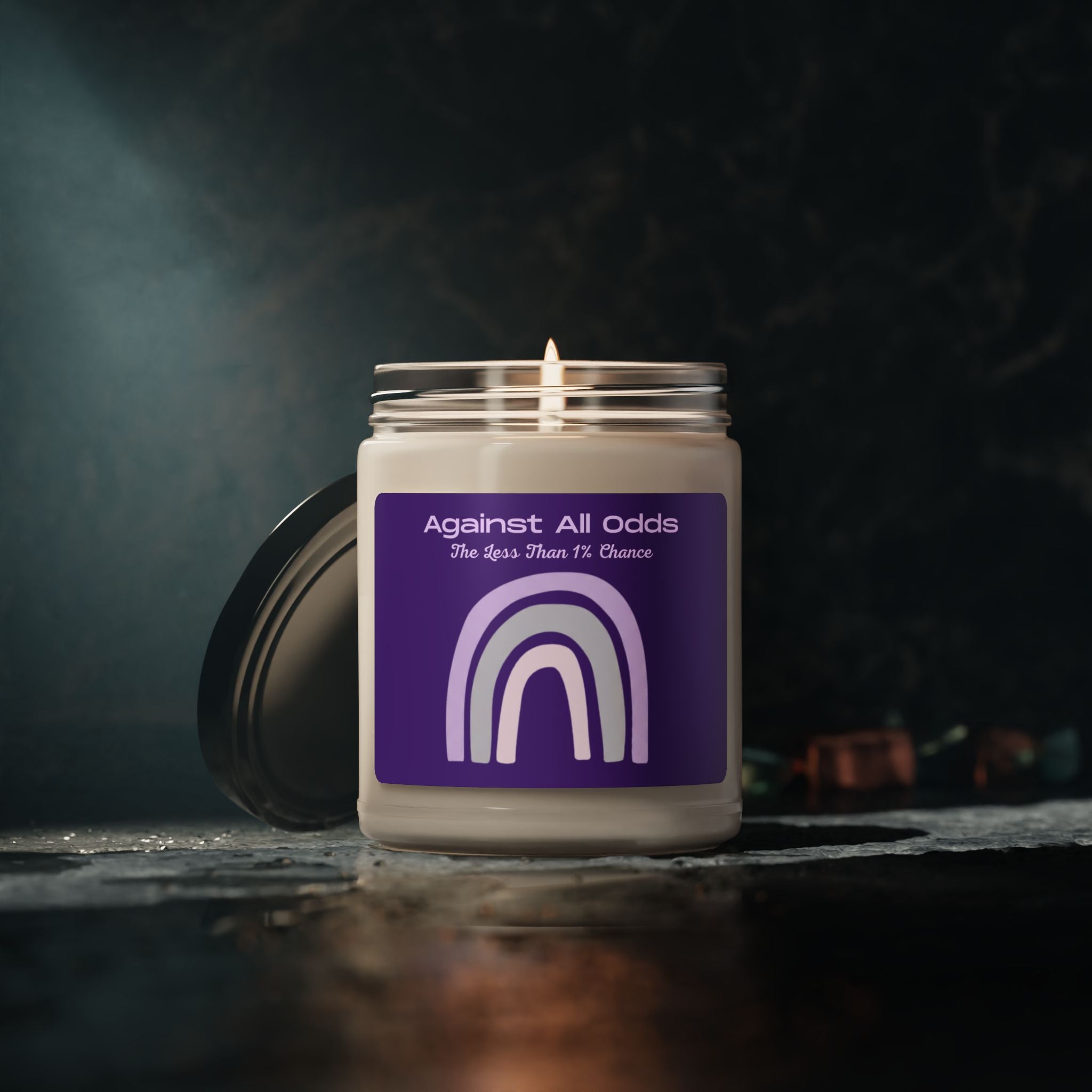 Soy Candle — "Against All Odds" Inspirational Scented Candle (9 oz)