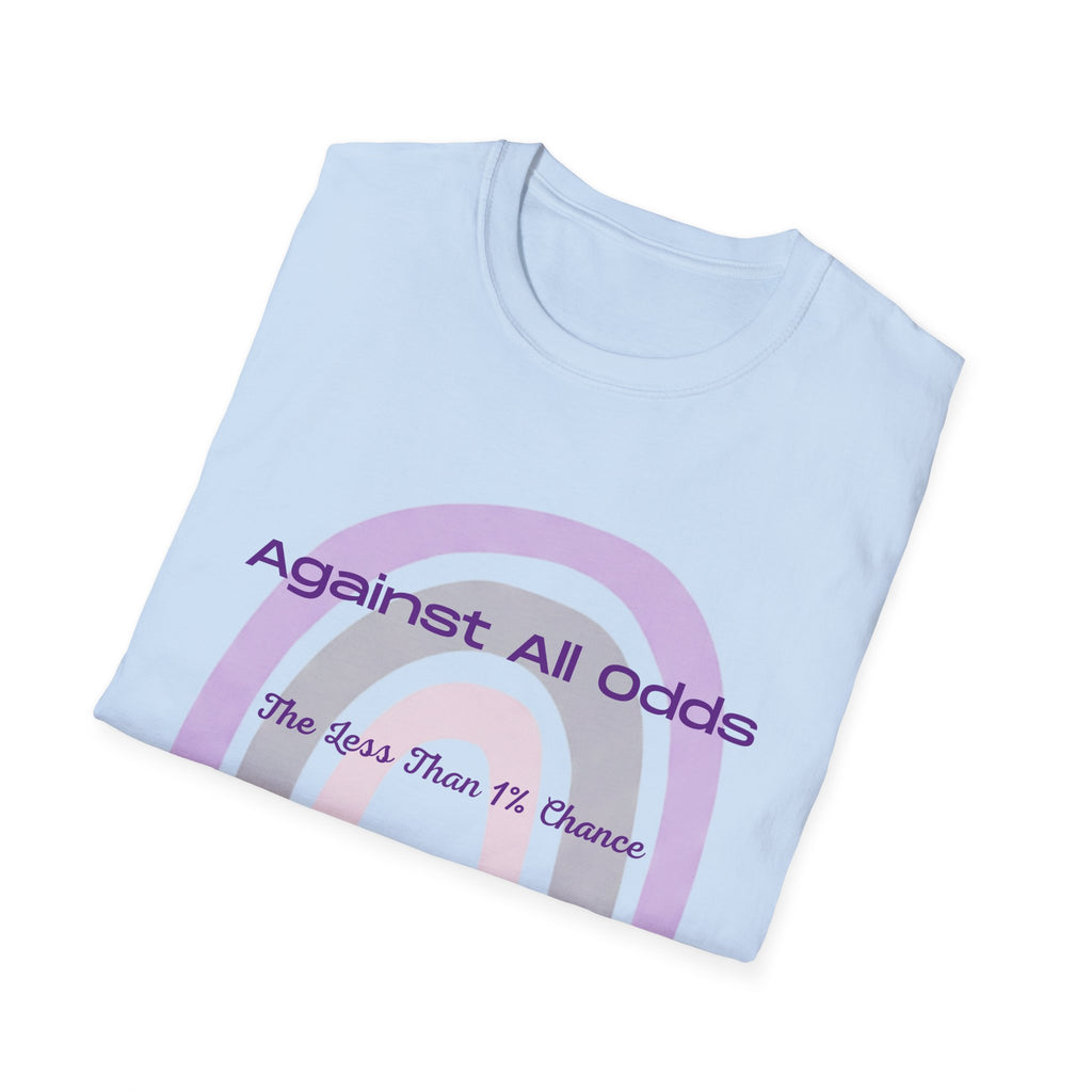 Against All Odds Rainbow T-Shirt — 'The Less Than 1% Chance' Inspirational Tee